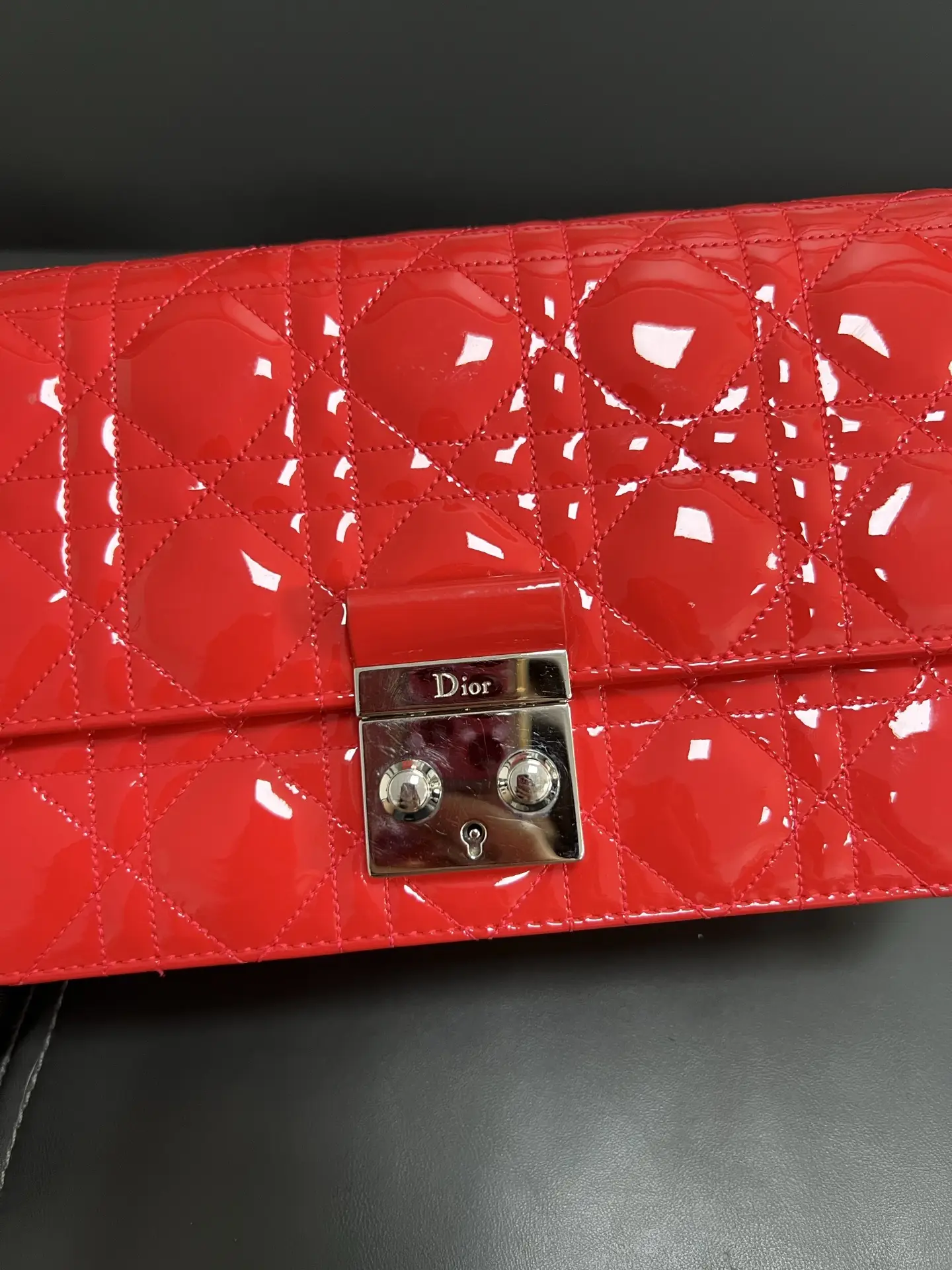 DIOR Christian Dior Miss Dior Chain Wallet Red DIOR Christian Dior Miss Dior Chain Wallet Red