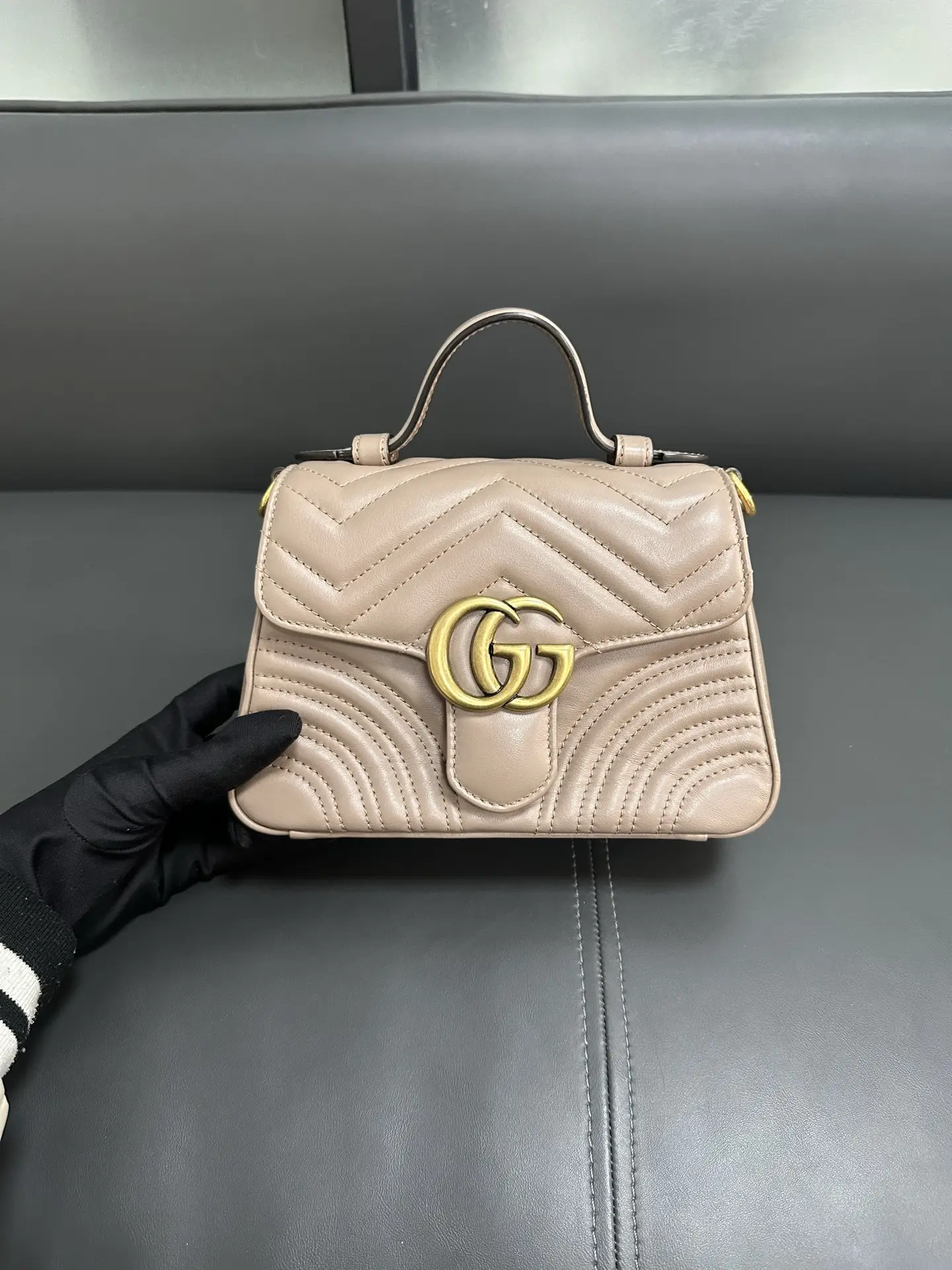 GUCCI GG Marmont Small Top Handle Bag GUCCI GG Marmont Small Top Handle Bag