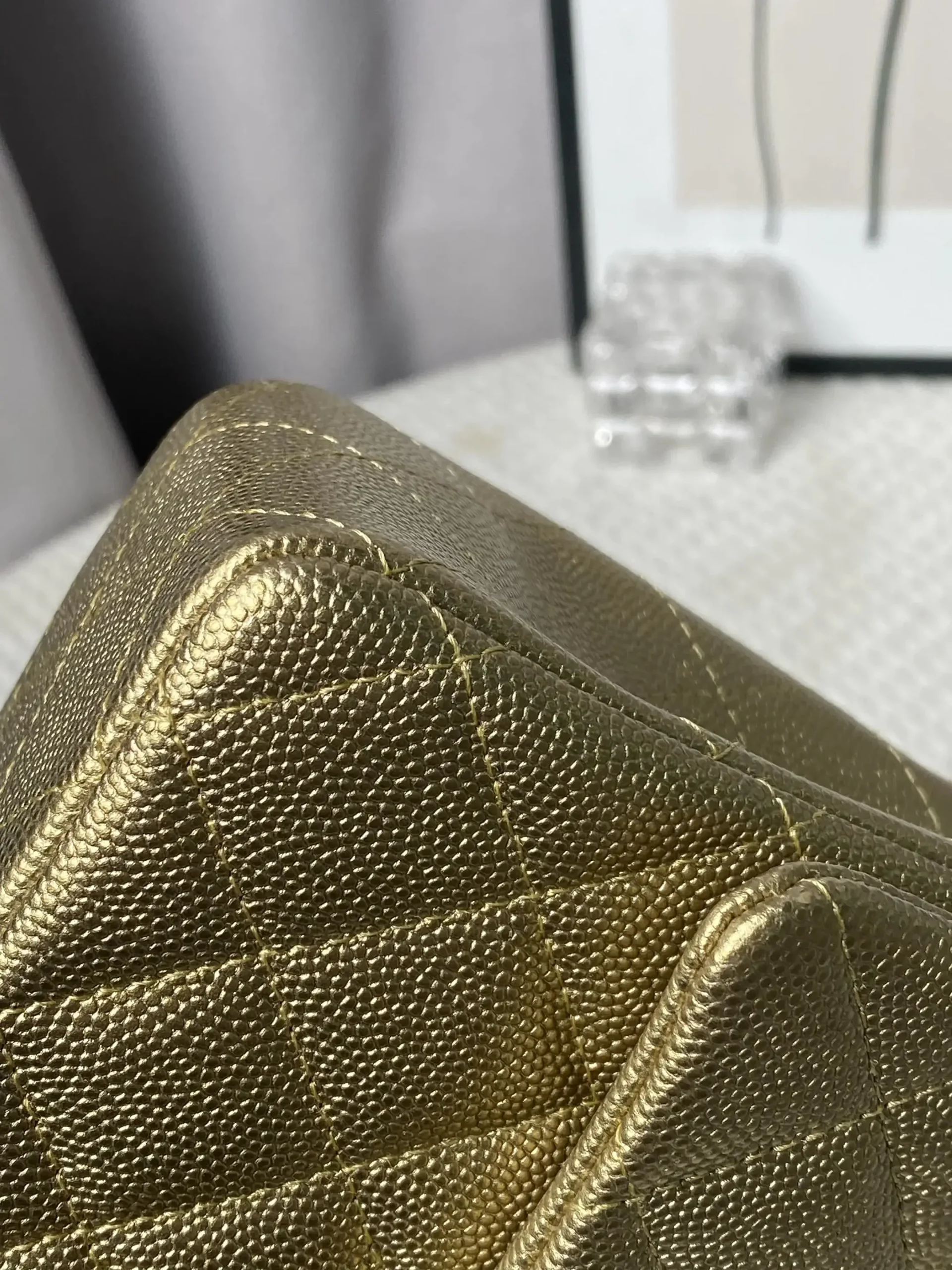 CHANEL Mini Rectangular Classic Top Handle Flap Bag Gold Lambskin CHANEL Mini Rectangular Classic Top Handle Flap Bag Gold Lambskin