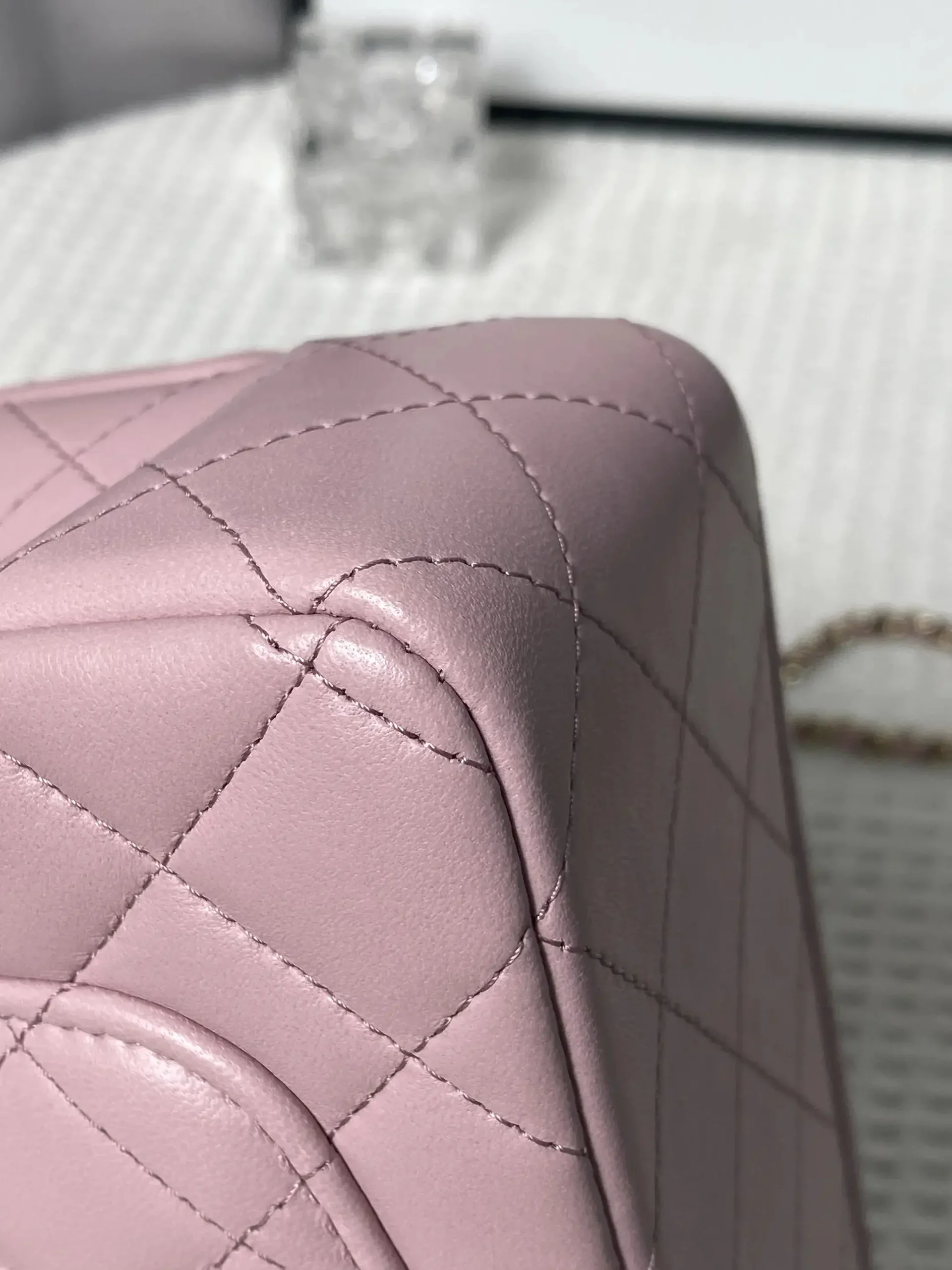 CHANEL Mini Rectangular Classic Top Handle Flap Bag Pink Lambskin CHANEL Mini Rectangular Classic Top Handle Flap Bag Pink Lambskin