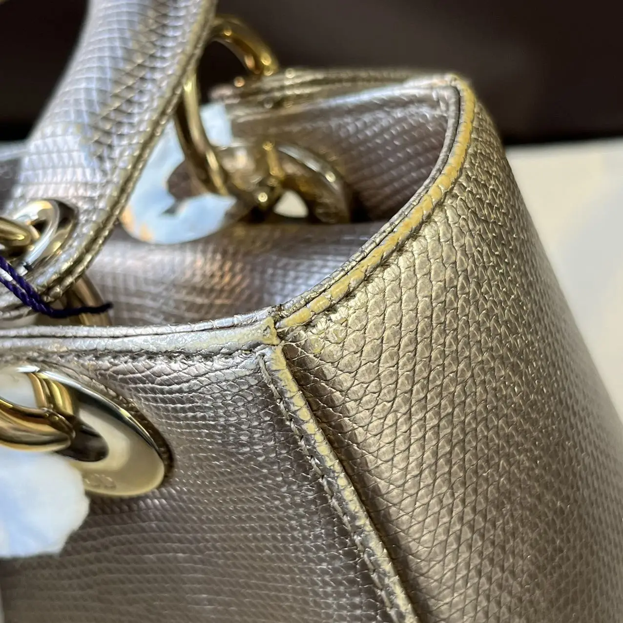 DIOR Small Lady Dior Bag Lizard Leather Gold DIOR Small Lady Dior Bag Lizard Leather Gold