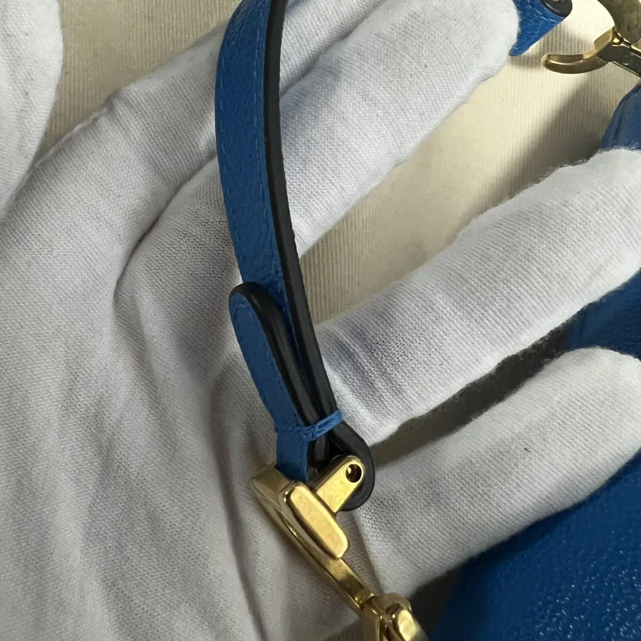 DIOR Mini Saddle Bag with Strap Blue Grained Calfskin DIOR Mini Saddle Bag with Strap Blue Grained Calfskin