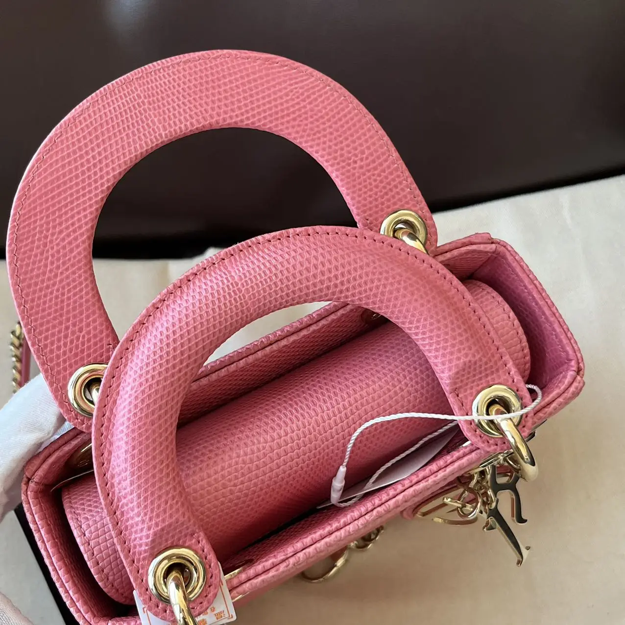 DIOR Mini Lady Dior Pink Python Leather Bag DIOR Mini Lady Dior Pink Python Leather Bag