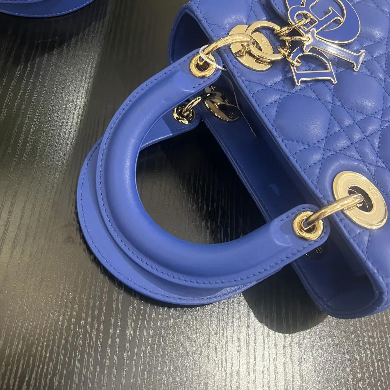 DIOR Small Lady Dior Bag Blue Lambskin DIOR Small Lady Dior Bag Blue Lambskin