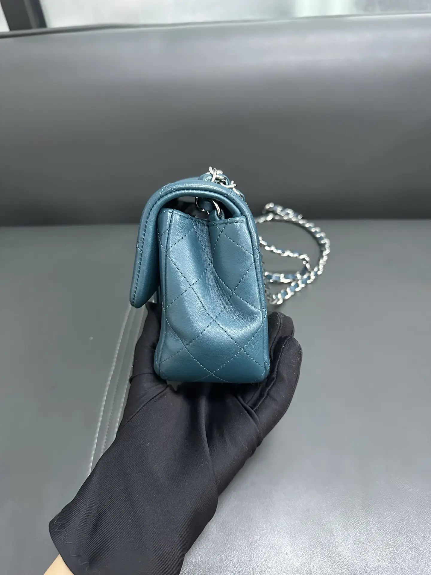 CHANEL Malachite Quilted Lambskin Mini Rectangular Classic Flap CHANEL Malachite Quilted Lambskin Mini Rectangular Classic Flap