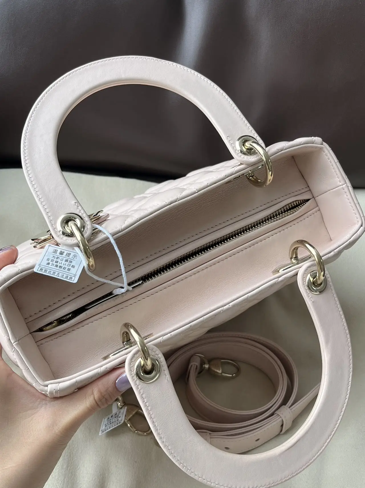 DIOR Pink Lambskin Medium Lady Dior Bag DIOR Pink Lambskin Medium Lady Dior Bag