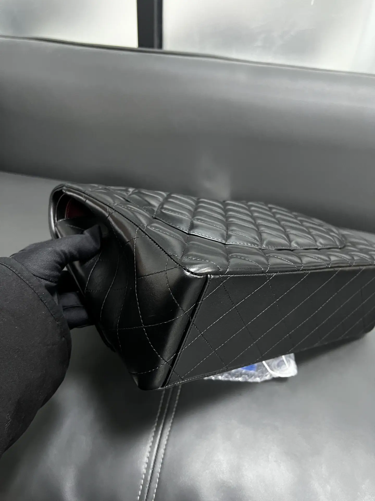 CHANEL Maxi Classic Flap Handbag Black Lambskin CHANEL Maxi Classic Flap Handbag Black Lambskin