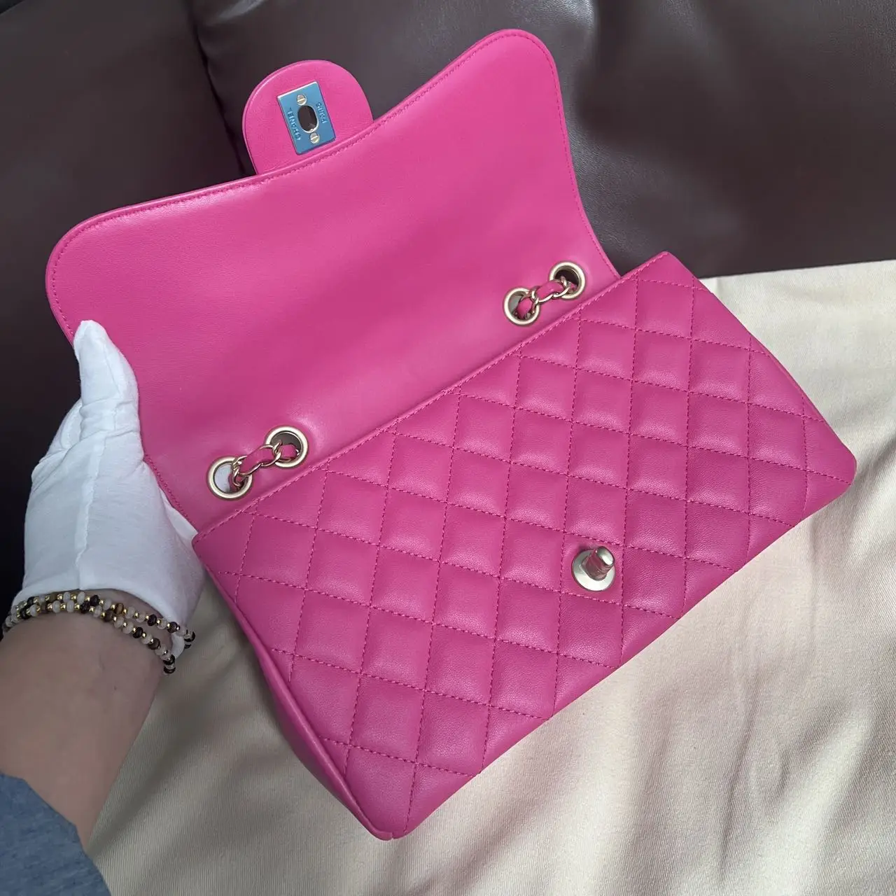 CHANEL Classic Flap Bag Small Pink Quilted Lambskin Bag Seasonal Collection New CHANEL Classic Flap Bag Small Pink Quilted Lambskin Bag Seasonal Collection New
