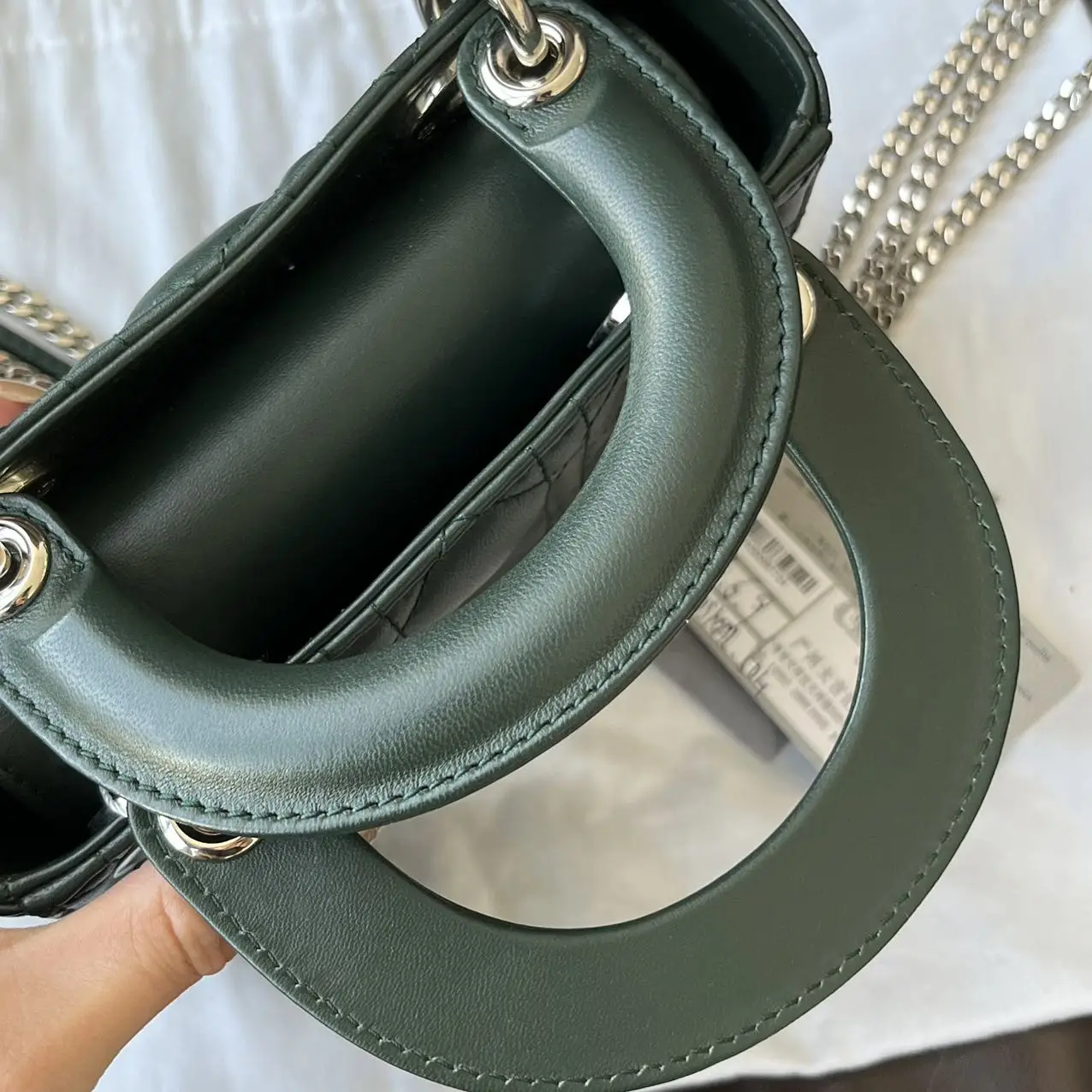 DIOR Mini Lady Dior Bag Forest Green Lambskin DIOR Mini Lady Dior Bag Forest Green Lambskin