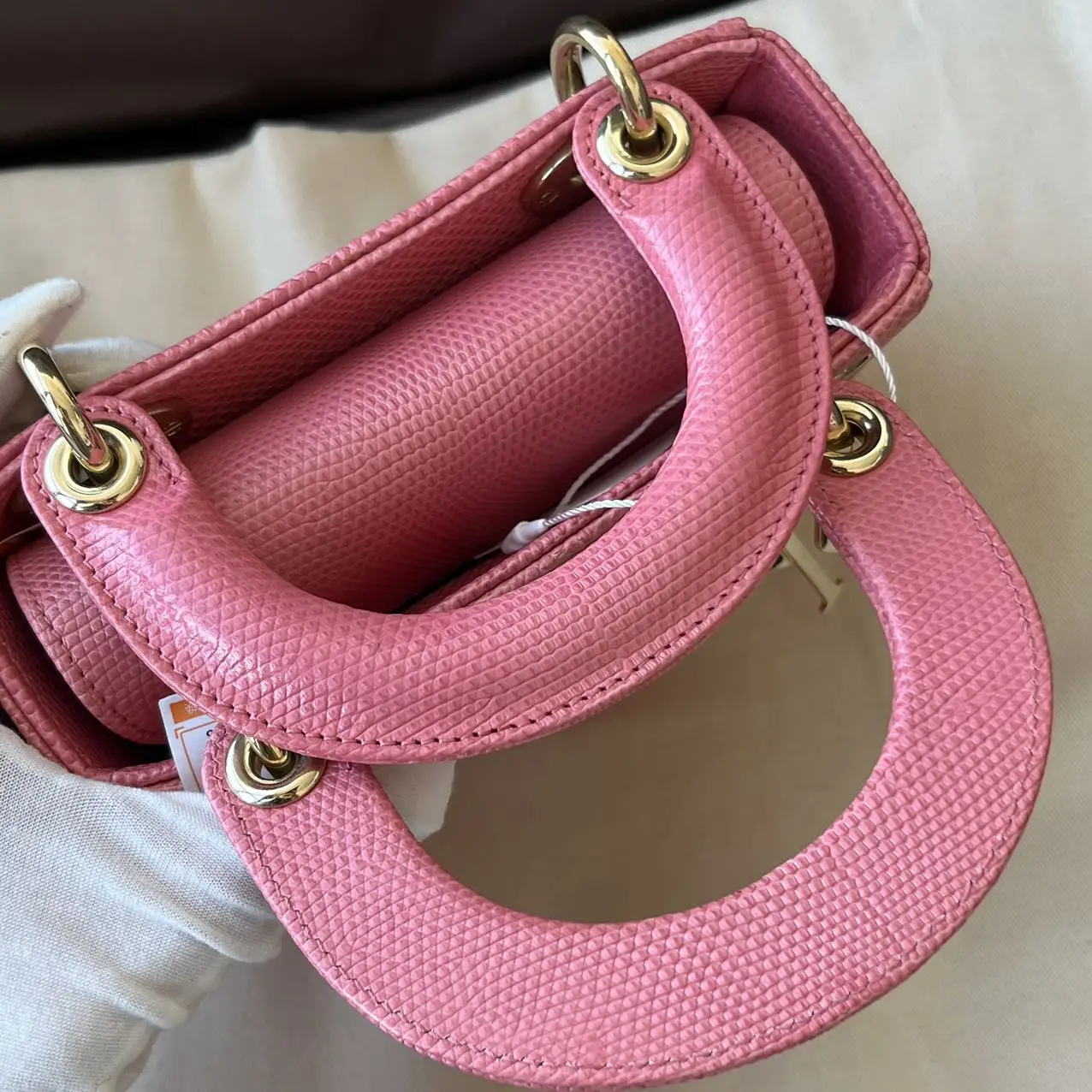 DIOR Mini Lady Dior Pink Python Leather Bag DIOR Mini Lady Dior Pink Python Leather Bag