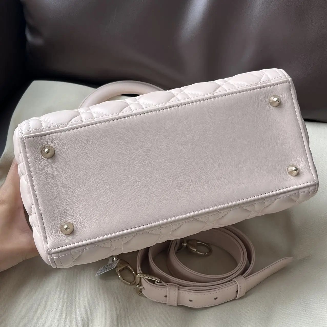 DIOR Pink Lambskin Medium Lady Dior Bag DIOR Pink Lambskin Medium Lady Dior Bag