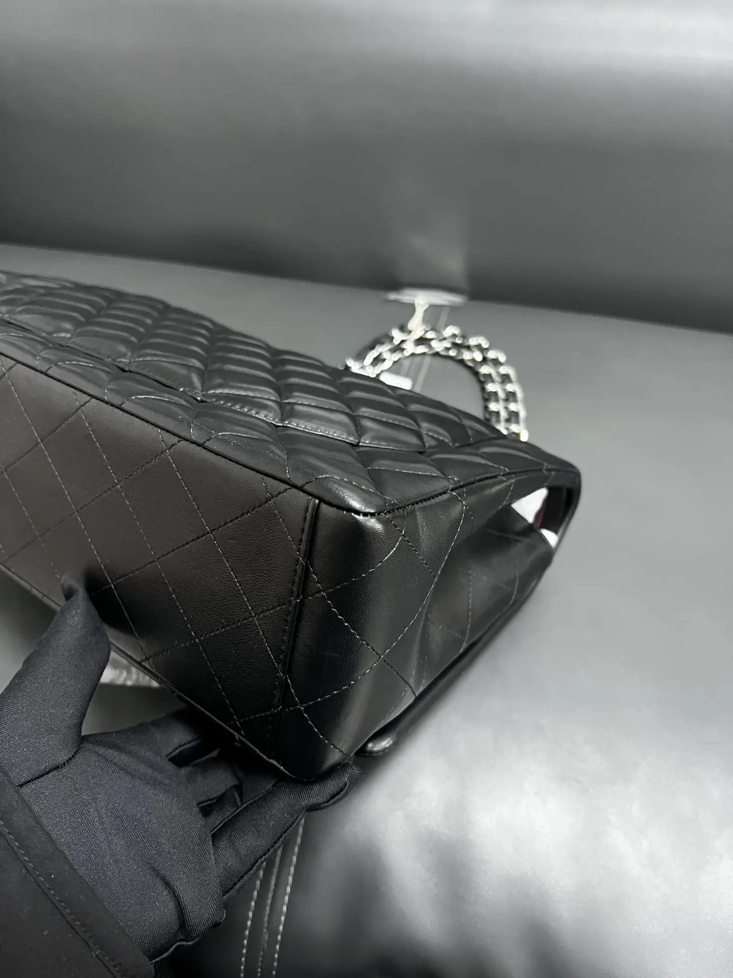 CHANEL Maxi Classic Flap Handbag Black Lambskin CHANEL Maxi Classic Flap Handbag Black Lambskin