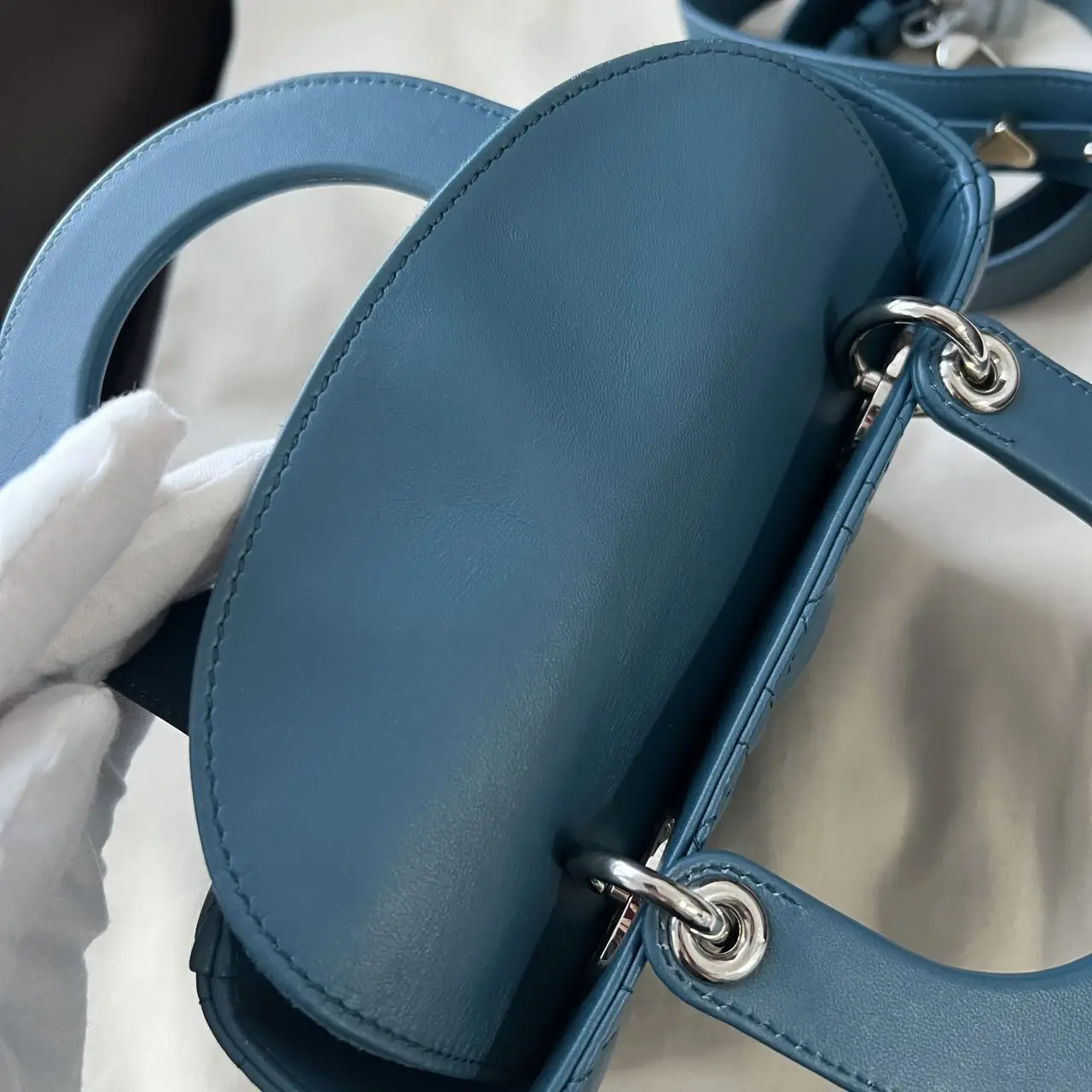 DIOR Small Lady Dior Bag Blue Lambskin DIOR Small Lady Dior Bag Blue Lambskin