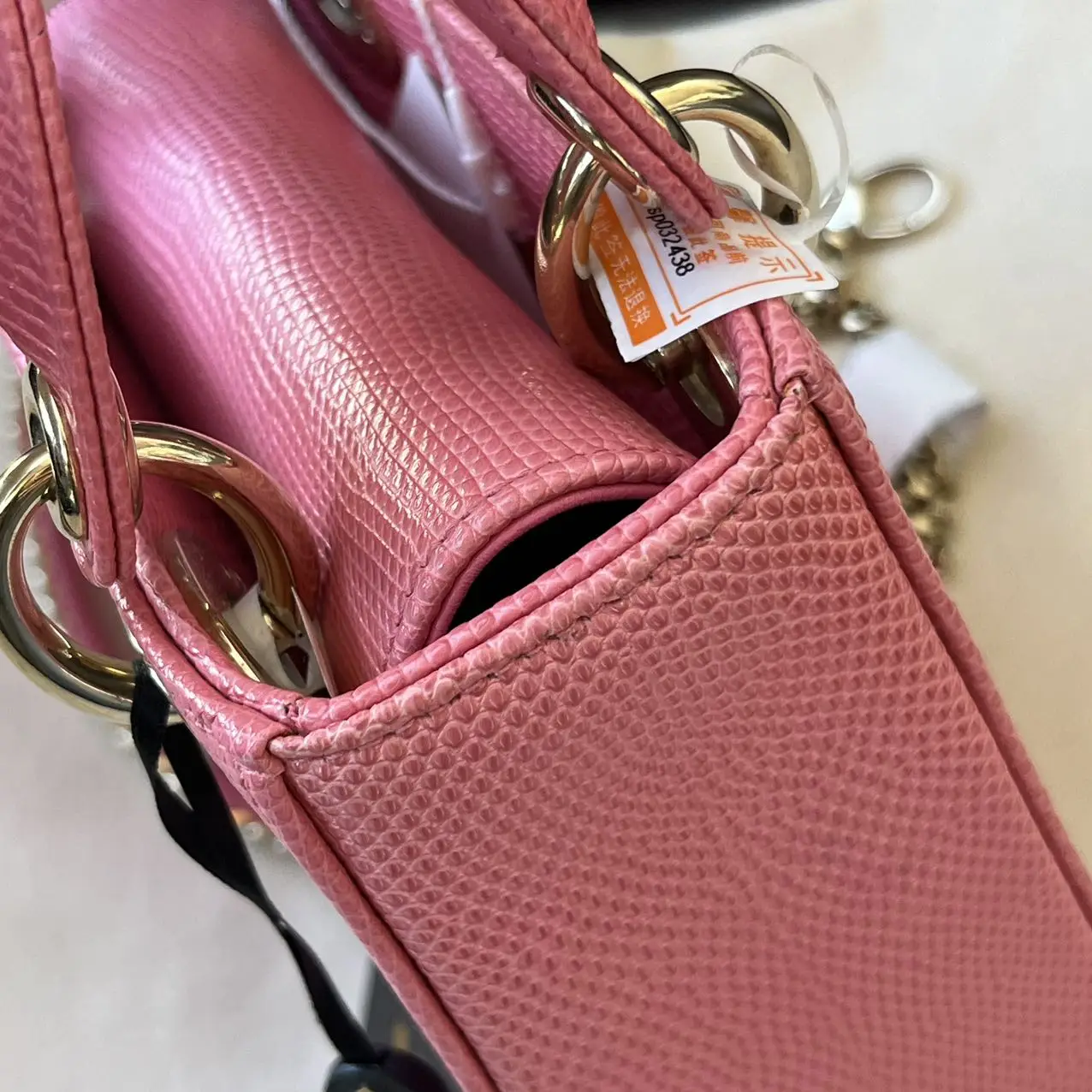 DIOR Mini Lady Dior Pink Python Leather Bag DIOR Mini Lady Dior Pink Python Leather Bag