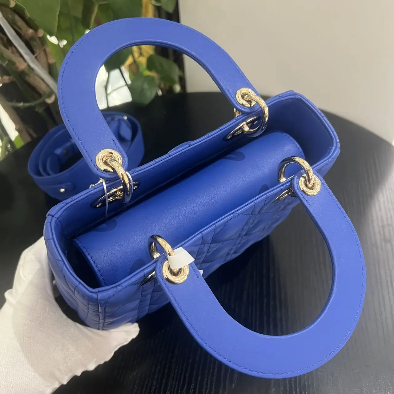 DIOR Small Lady Dior Bag Blue Lambskin DIOR Small Lady Dior Bag Blue Lambskin