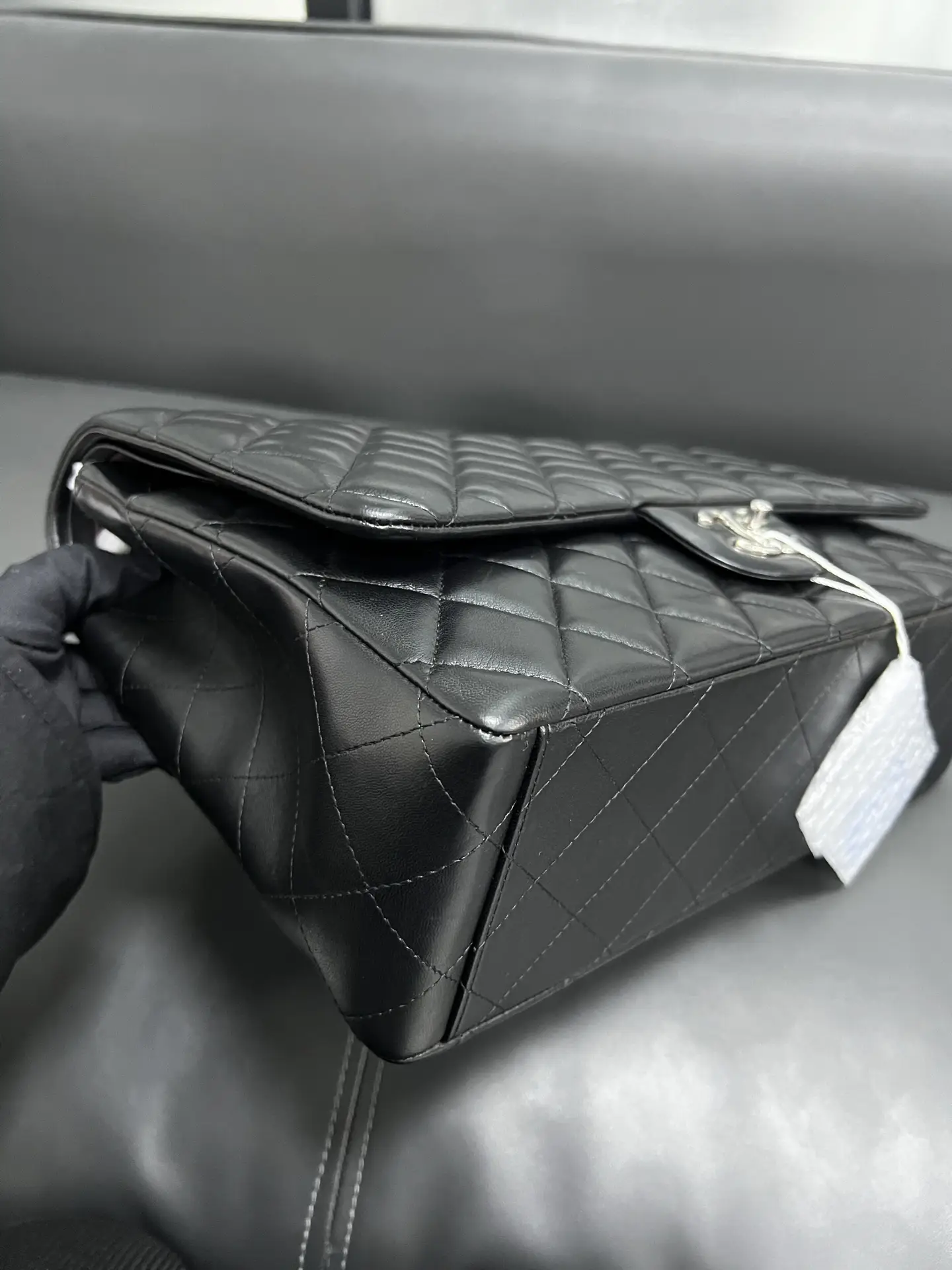 CHANEL Maxi Classic Flap Handbag Black Lambskin CHANEL Maxi Classic Flap Handbag Black Lambskin