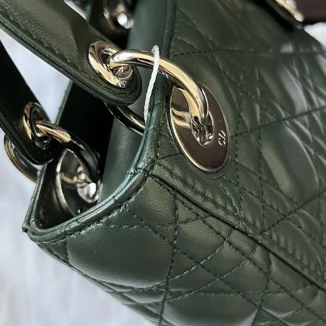 DIOR Mini Lady Dior Bag Forest Green Lambskin DIOR Mini Lady Dior Bag Forest Green Lambskin
