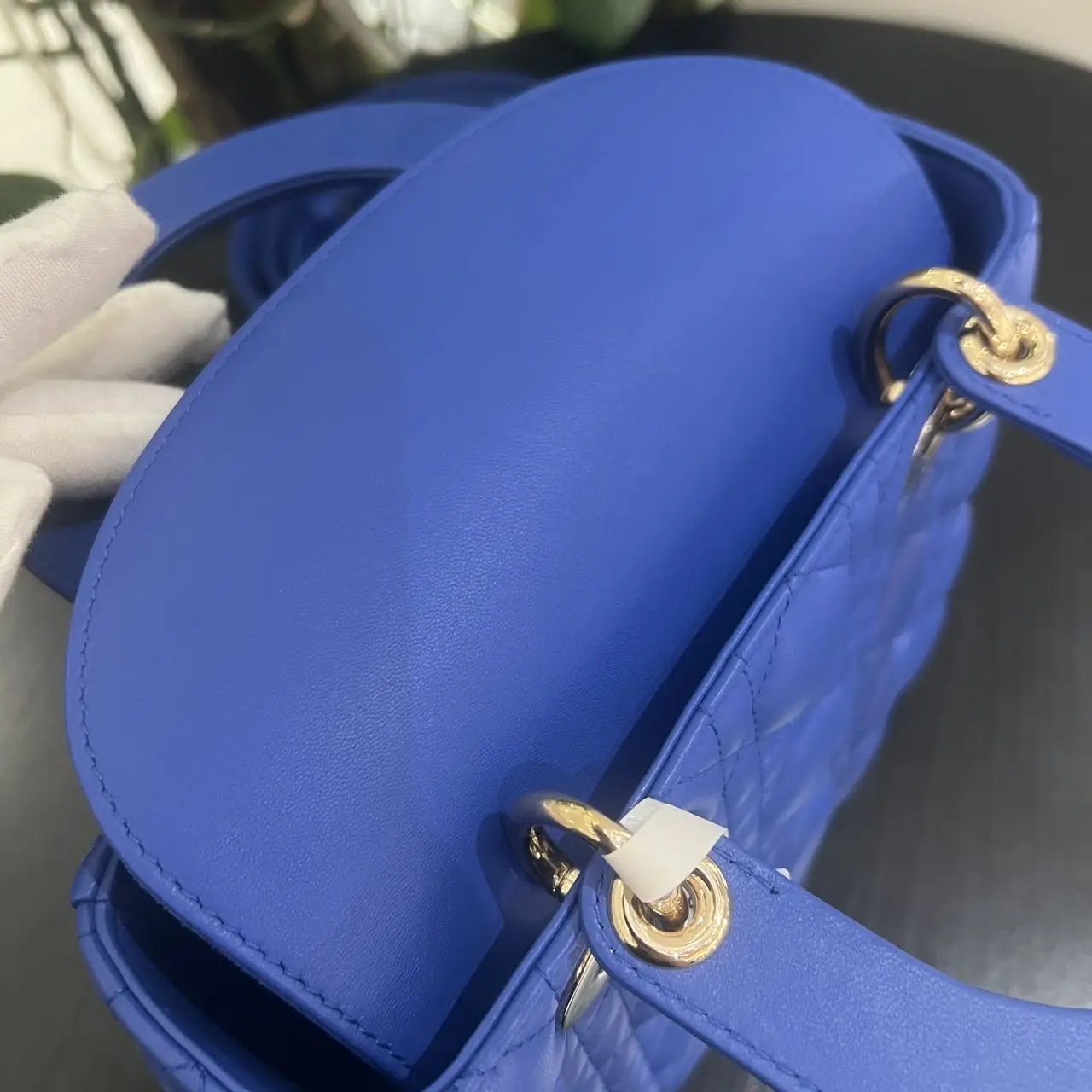 DIOR Small Lady Dior Bag Blue Lambskin DIOR Small Lady Dior Bag Blue Lambskin