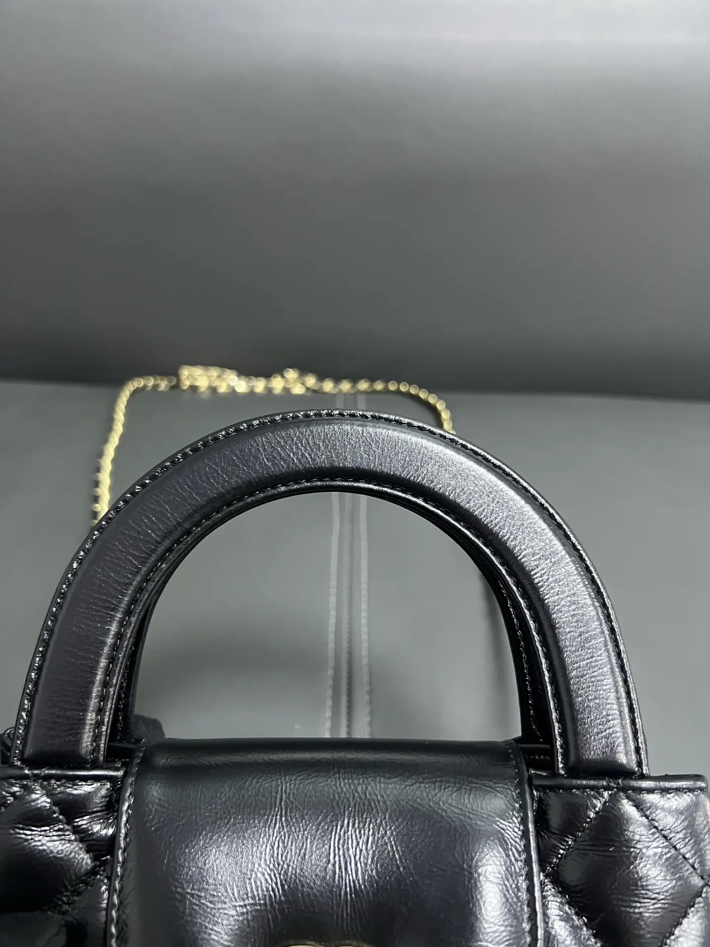 CHANEL Black Quilted Aged Calfskin Nano Kelly Bag Brushed Gold Hardware CHANEL Black Quilted Aged Calfskin Nano Kelly Bag Brushed Gold Hardware