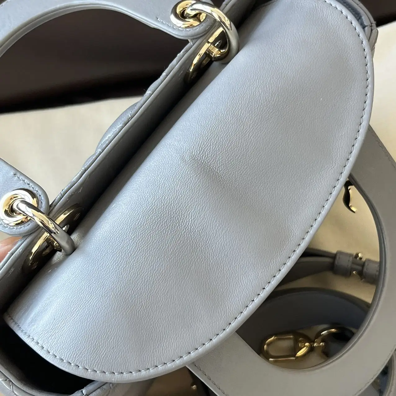 DIOR Small Lady Dior Bag Grey Lambskin DIOR Small Lady Dior Bag Grey Lambskin