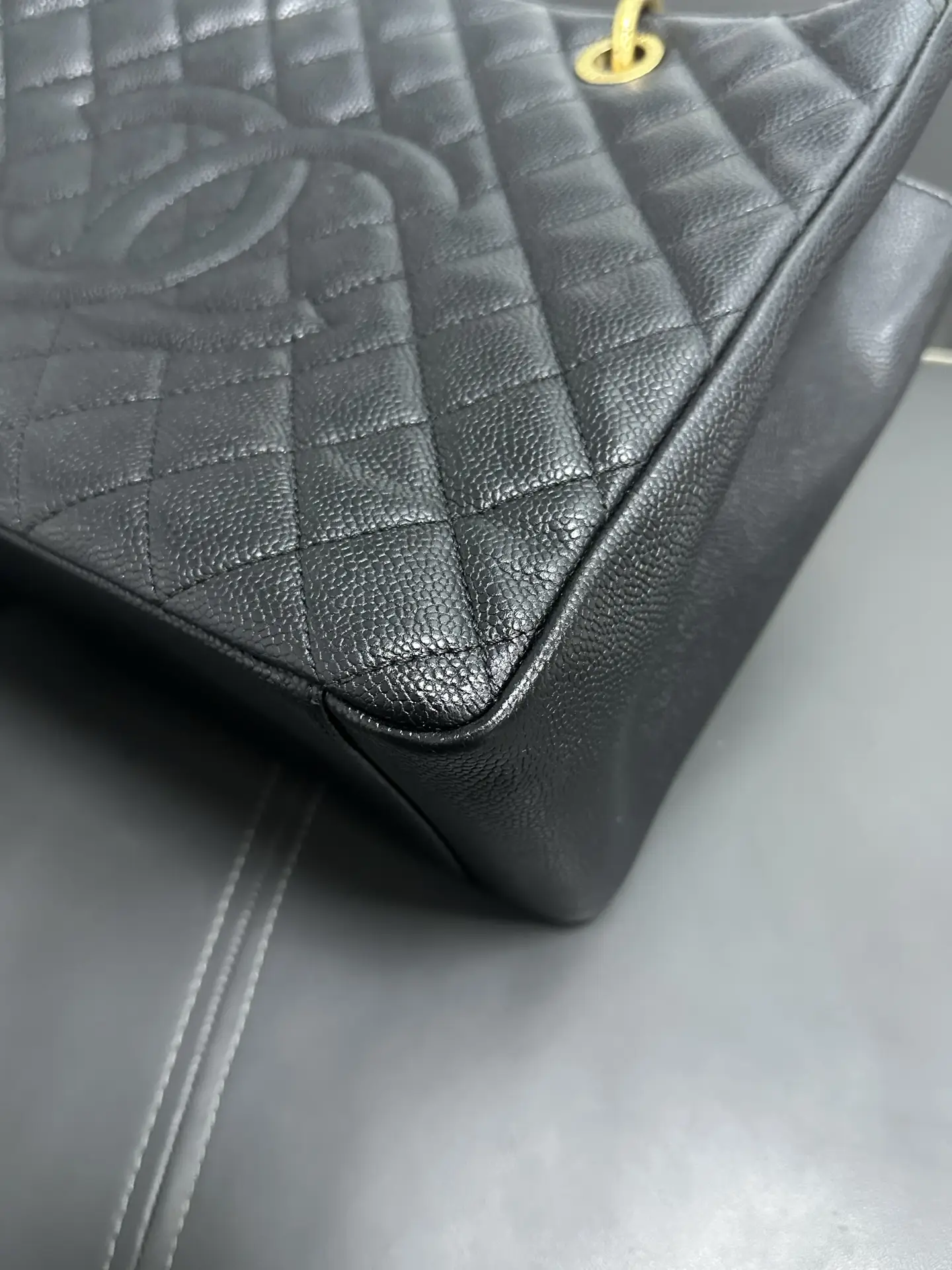 CHANEL Grand Shopping Tote in Black Caviar Leather CHANEL Grand Shopping Tote in Black Caviar Leather