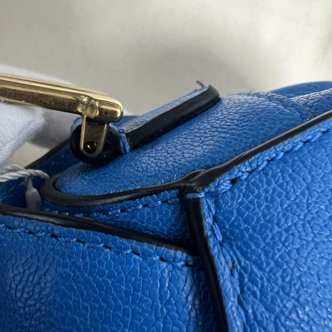 DIOR Mini Saddle Bag with Strap Blue Grained Calfskin DIOR Mini Saddle Bag with Strap Blue Grained Calfskin