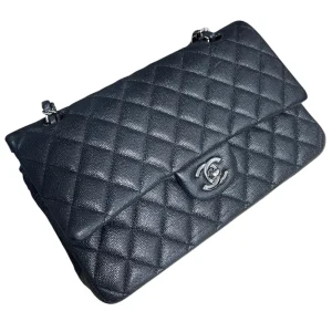 CHANEL Classic Flap Bag Black Medium Caviar Leather