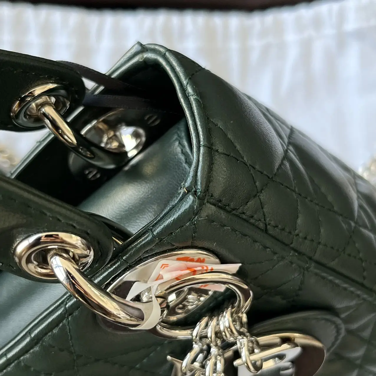 DIOR Mini Lady Dior Bag Forest Green Lambskin DIOR Mini Lady Dior Bag Forest Green Lambskin