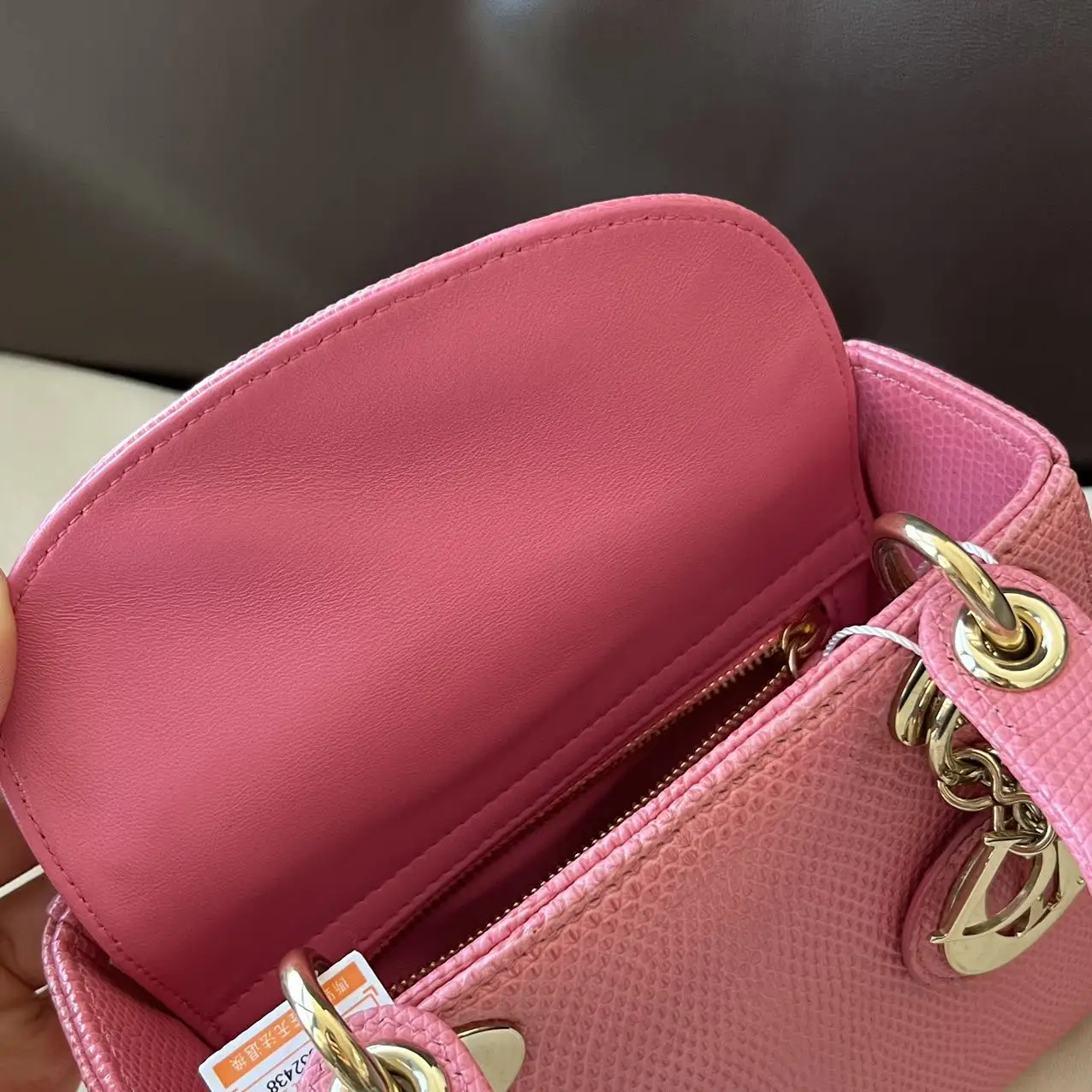 DIOR Mini Lady Dior Pink Python Leather Bag DIOR Mini Lady Dior Pink Python Leather Bag