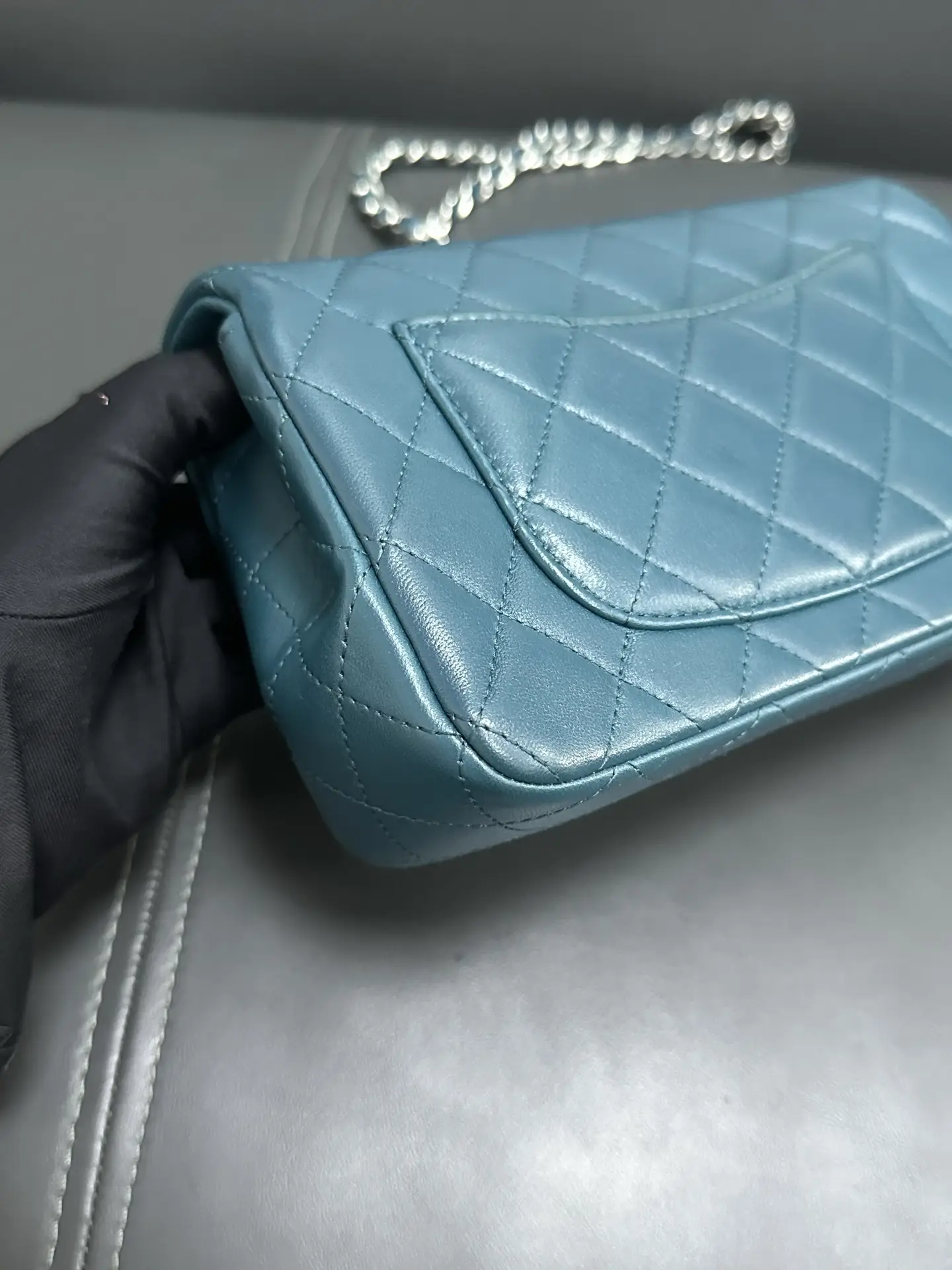 CHANEL Malachite Quilted Lambskin Mini Rectangular Classic Flap CHANEL Malachite Quilted Lambskin Mini Rectangular Classic Flap