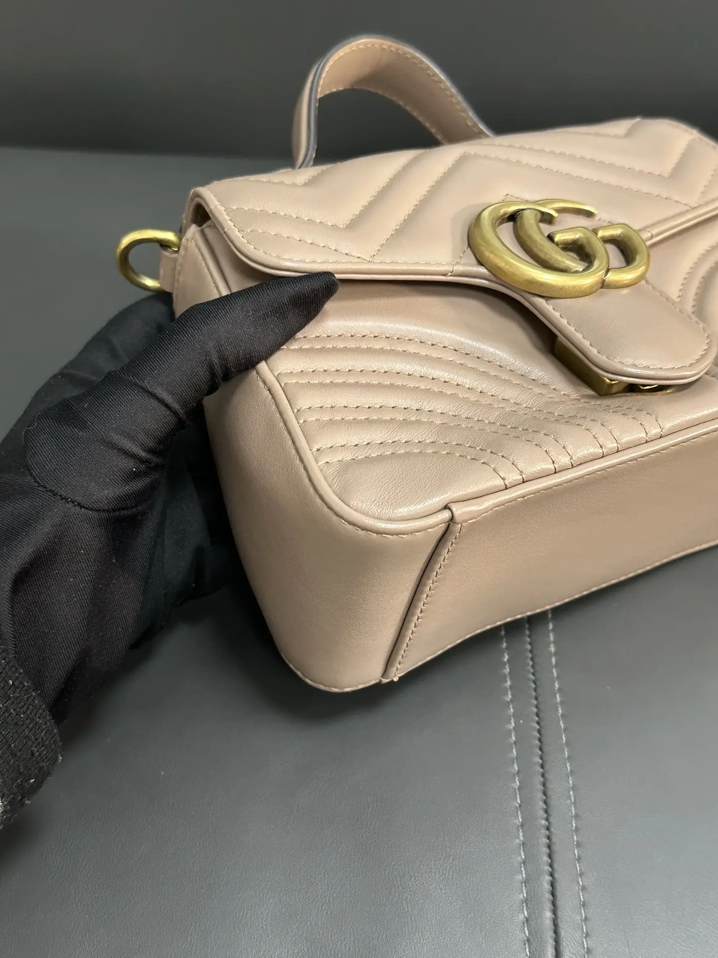 GUCCI GG Marmont Small Top Handle Bag GUCCI GG Marmont Small Top Handle Bag
