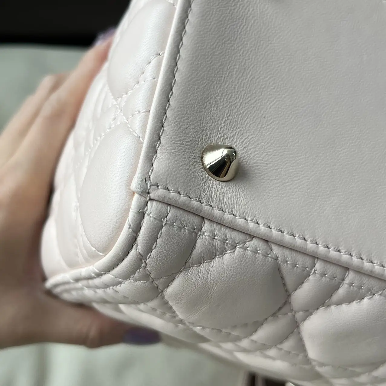 DIOR Pink Lambskin Medium Lady Dior Bag DIOR Pink Lambskin Medium Lady Dior Bag