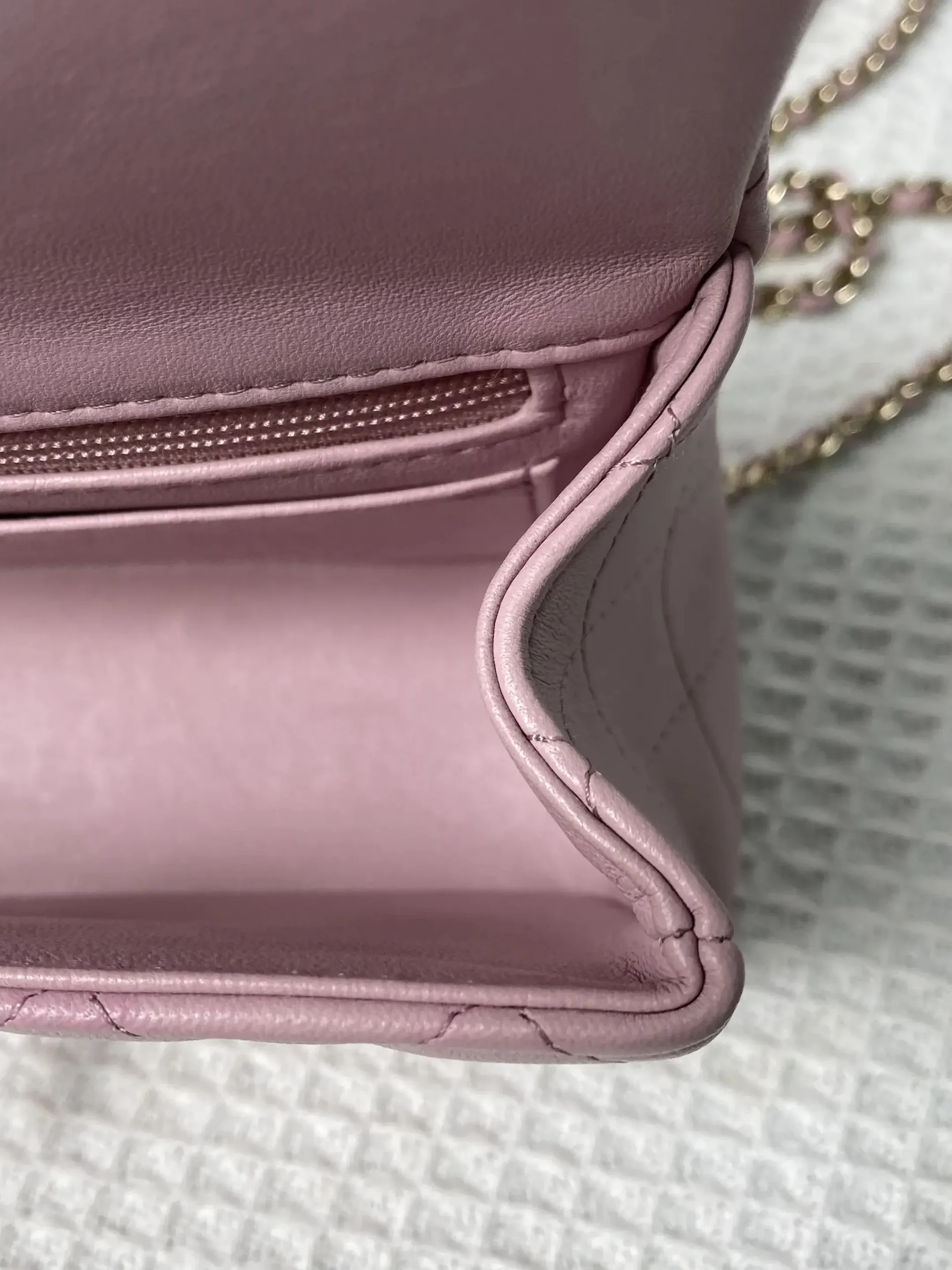 CHANEL Mini Rectangular Classic Top Handle Flap Bag Pink Lambskin CHANEL Mini Rectangular Classic Top Handle Flap Bag Pink Lambskin