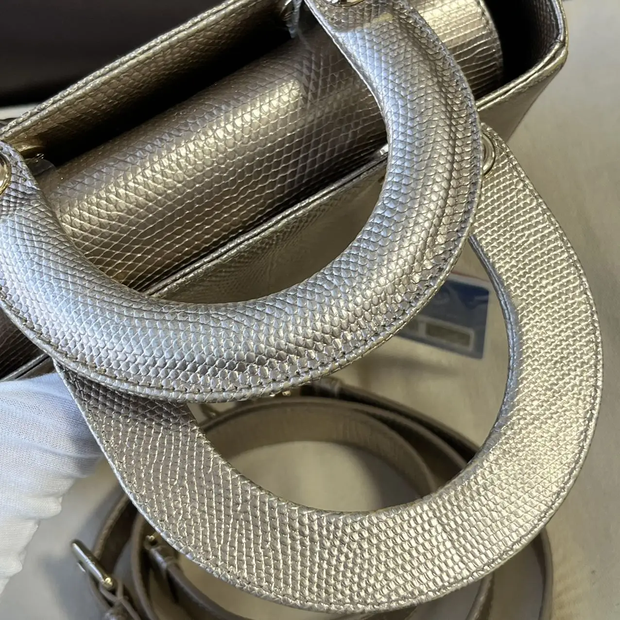 DIOR Small Lady Dior Bag Lizard Leather Gold DIOR Small Lady Dior Bag Lizard Leather Gold