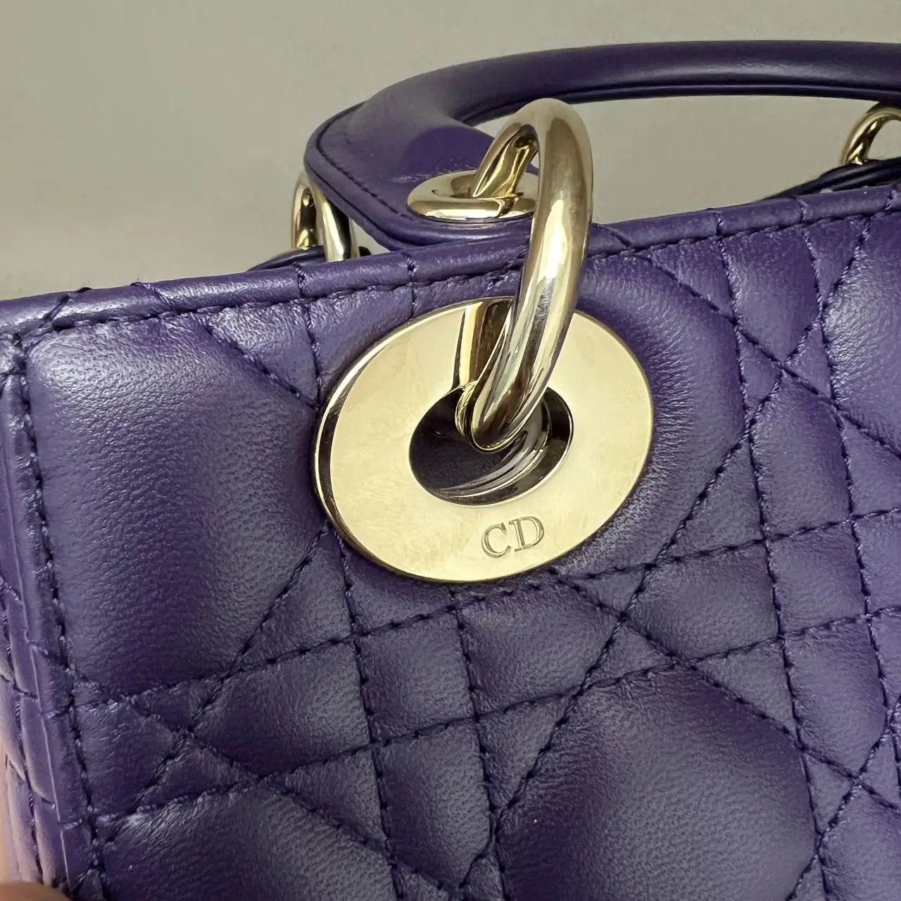DIOR Small Lady Dior Bag Purple Lambskin DIOR Small Lady Dior Bag Purple Lambskin
