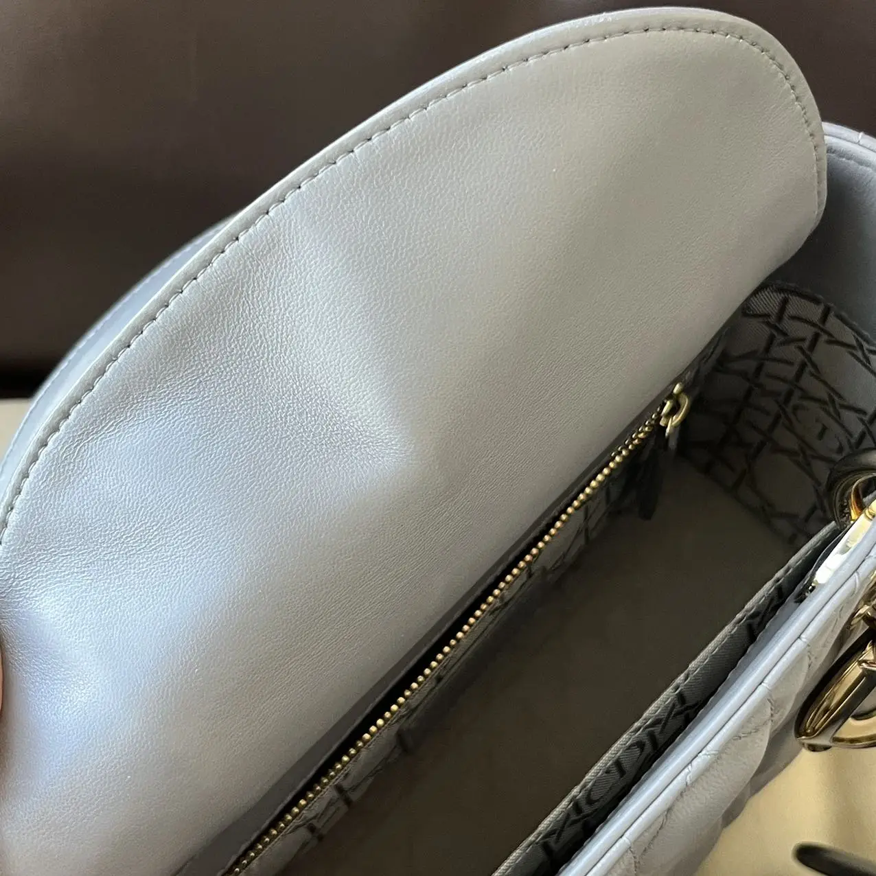 DIOR Small Lady Dior Bag Grey Lambskin DIOR Small Lady Dior Bag Grey Lambskin