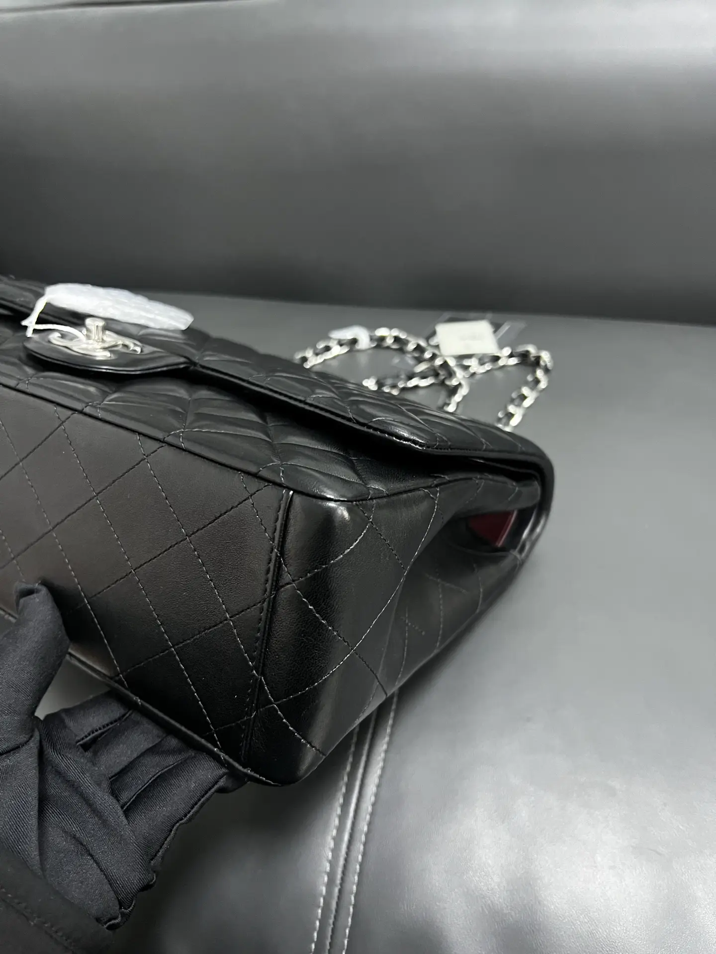 CHANEL Maxi Classic Flap Handbag Black Lambskin CHANEL Maxi Classic Flap Handbag Black Lambskin