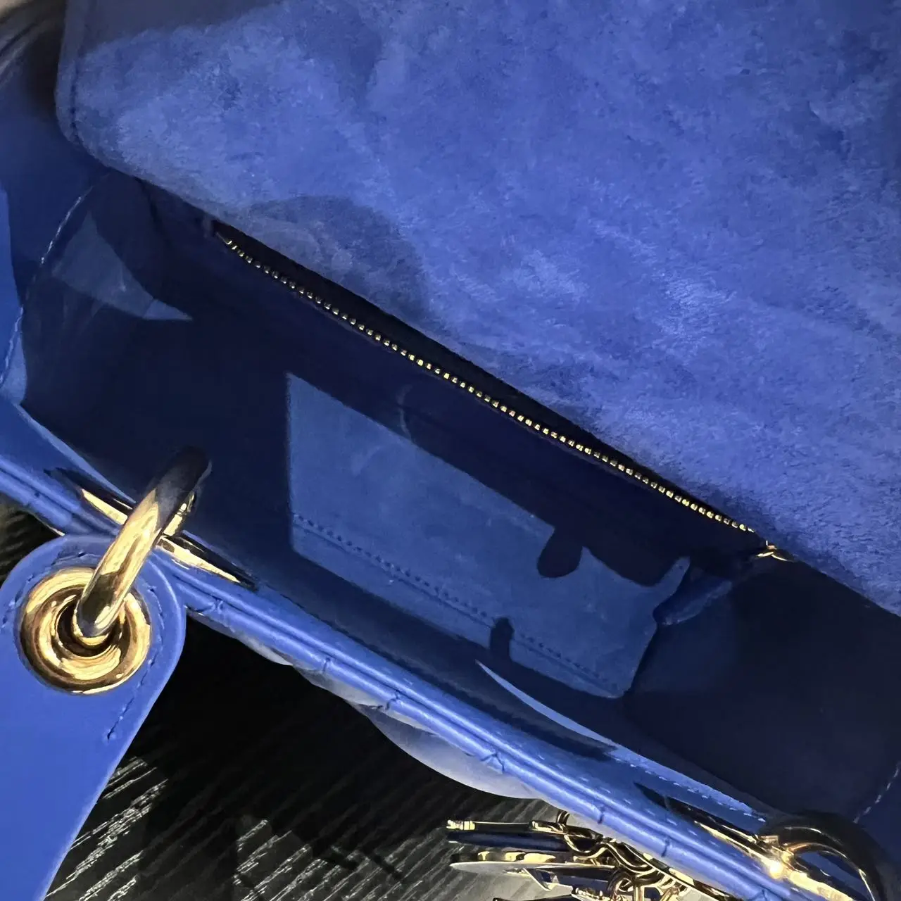 DIOR Small Lady Dior Bag Blue Lambskin DIOR Small Lady Dior Bag Blue Lambskin