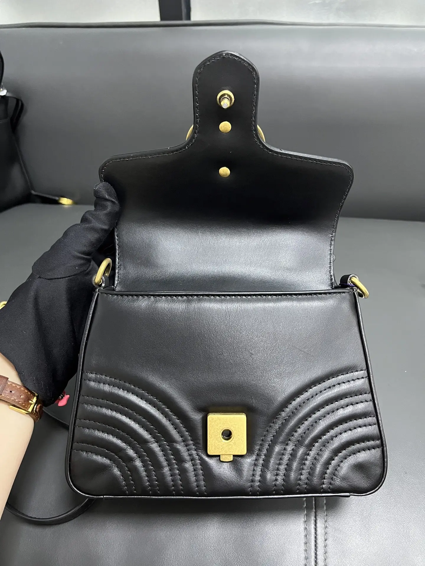 GUCCI GG Marmont Small Top Handle Bag GUCCI GG Marmont Small Top Handle Bag