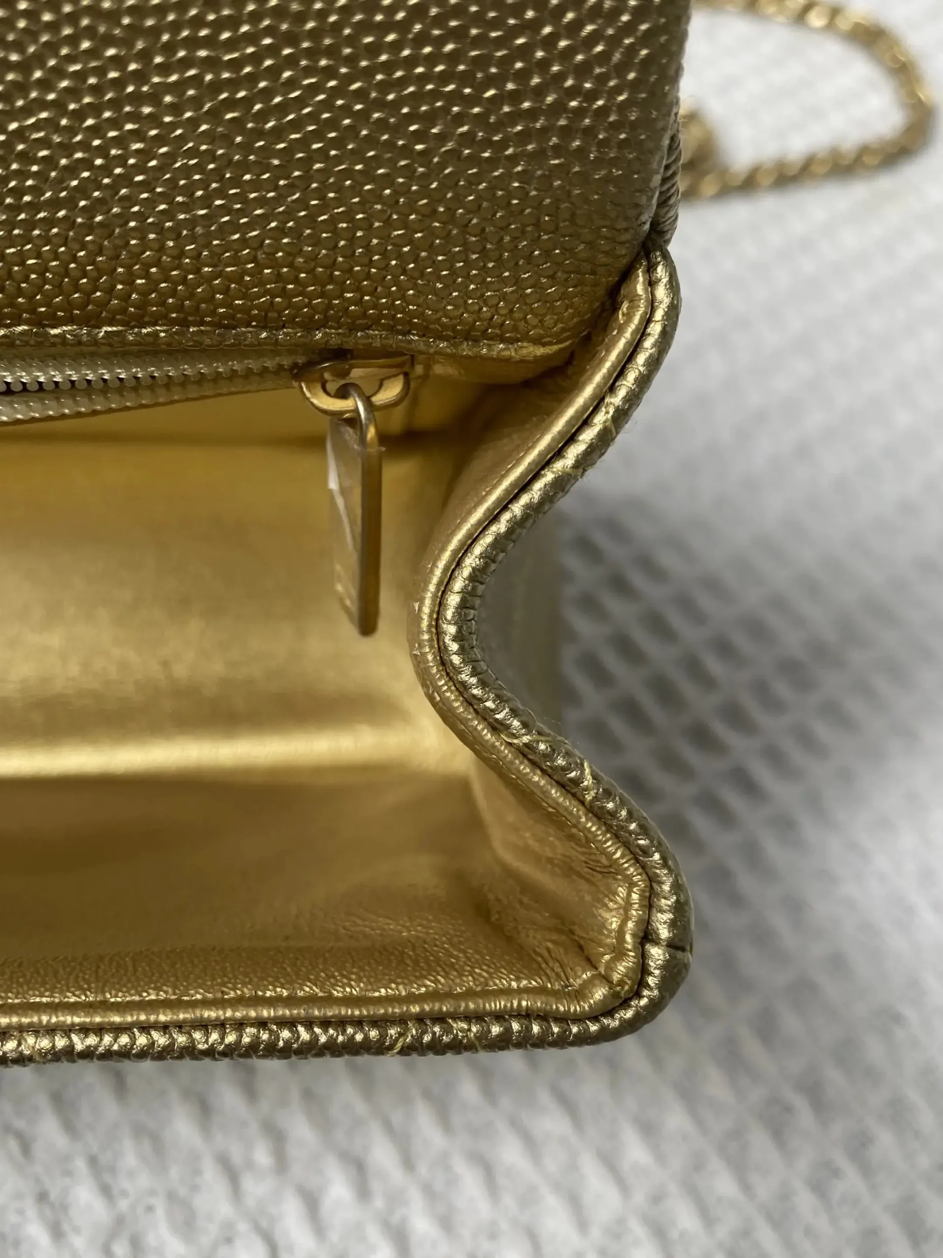 CHANEL Mini Rectangular Classic Top Handle Flap Bag Gold Lambskin CHANEL Mini Rectangular Classic Top Handle Flap Bag Gold Lambskin