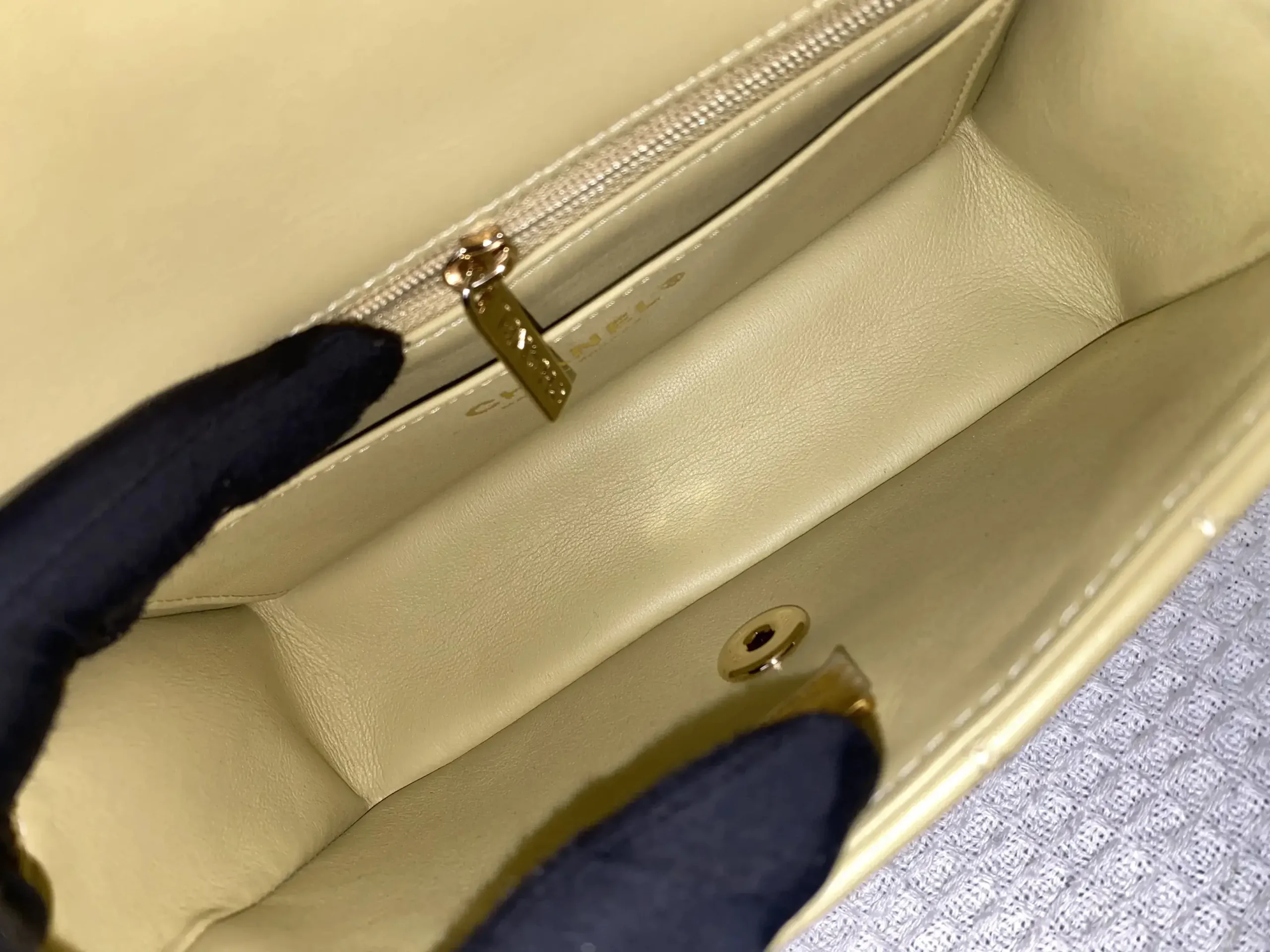 Chanel Mini Rectangular Classic Top Handle Flap Bag Yellow Lambskin Chanel Mini Rectangular Classic Top Handle Flap Bag Yellow Lambskin