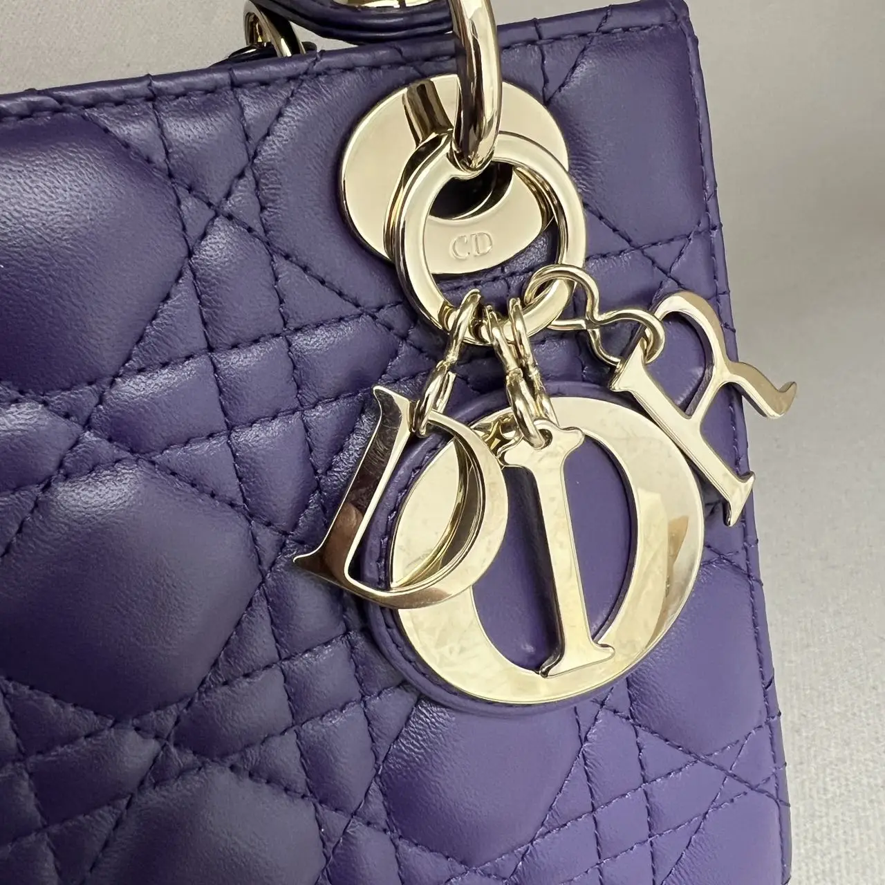 DIOR Small Lady Dior Bag Purple Lambskin DIOR Small Lady Dior Bag Purple Lambskin
