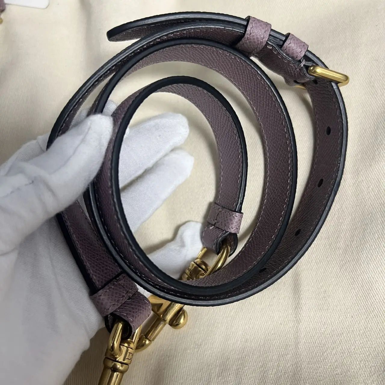 DIOR Mini Saddle Bag with Strap Purple Grained Calfskin DIOR Mini Saddle Bag with Strap Purple Grained Calfskin