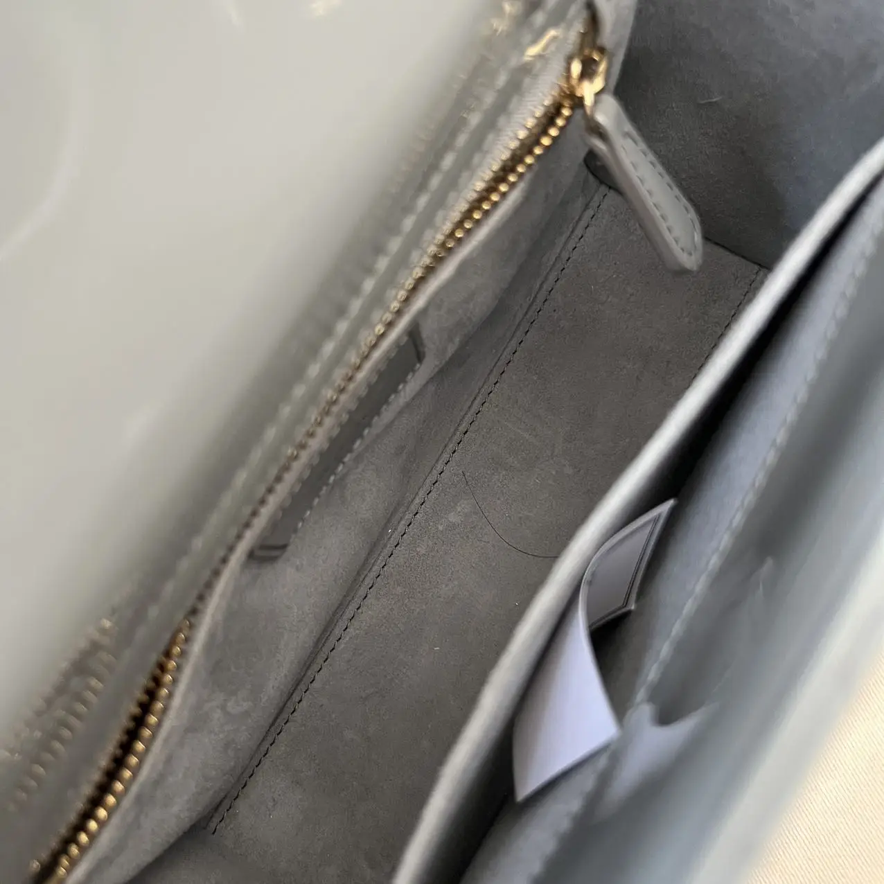 DIOR Small Lady Dior Bag Grey Patent Leather New DIOR Small Lady Dior Bag Grey Patent Leather New