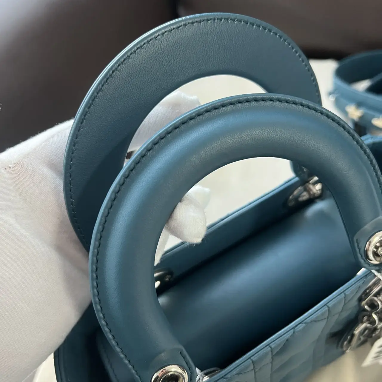 DIOR Small Lady Dior Bag Blue Lambskin DIOR Small Lady Dior Bag Blue Lambskin