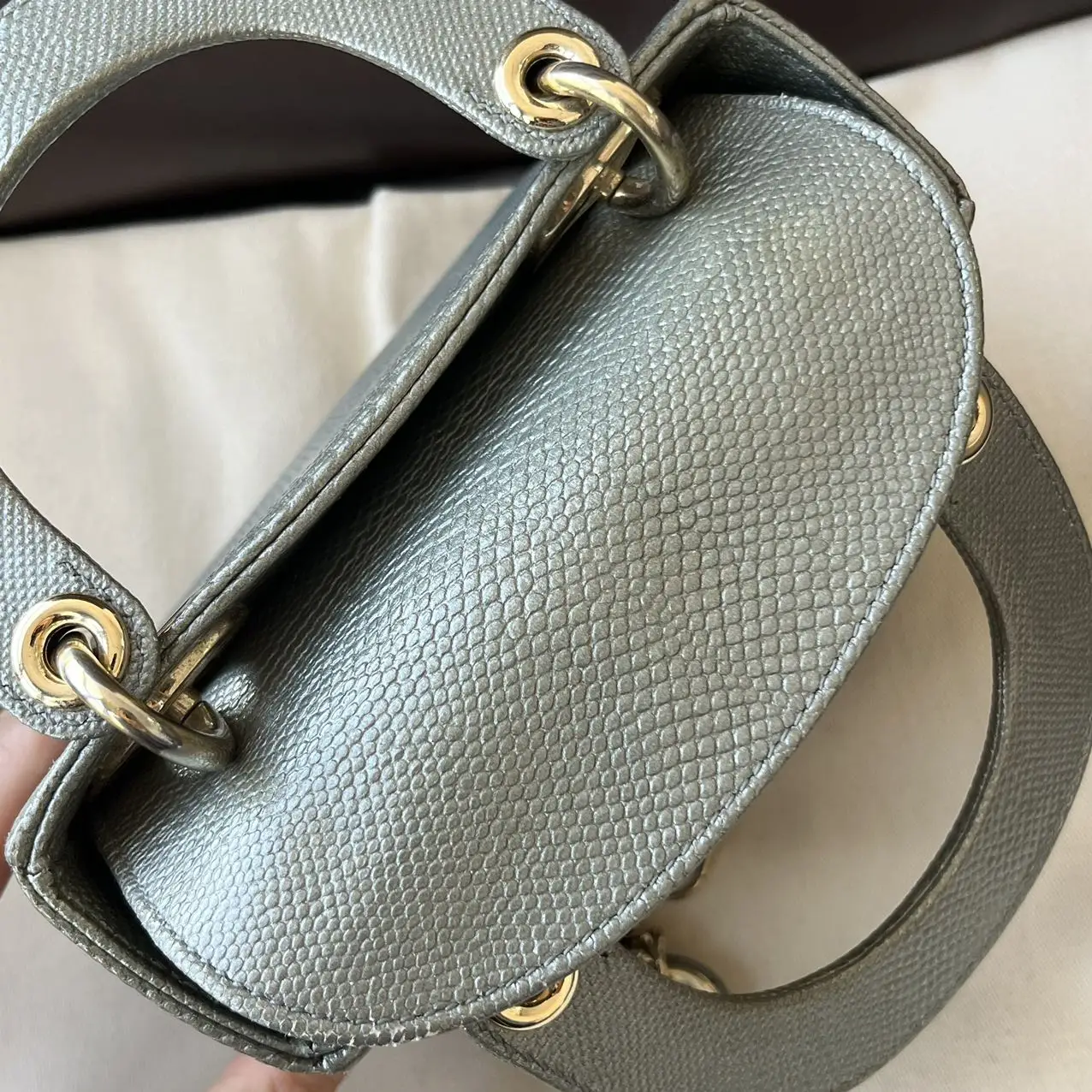 Dior Metallic Multicolor Karung Mini Lady Dior Tote Dior Metallic Multicolor Karung Mini Lady Dior Tote