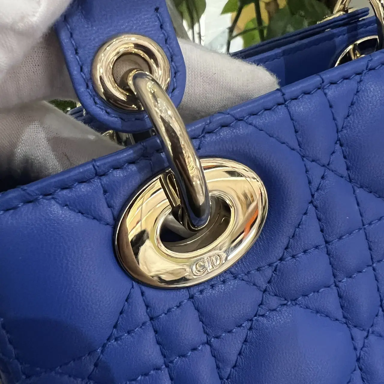 DIOR Small Lady Dior Bag Blue Lambskin DIOR Small Lady Dior Bag Blue Lambskin