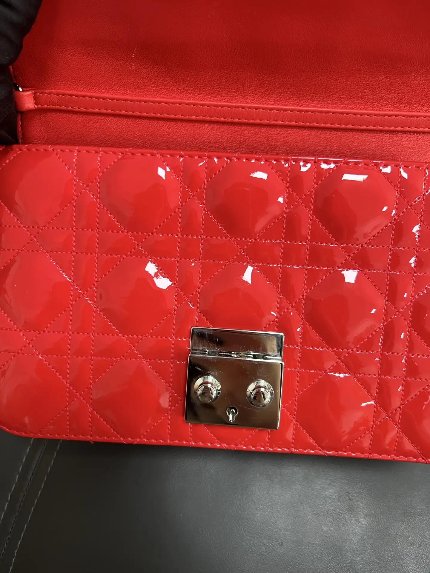 DIOR Christian Dior Miss Dior Chain Wallet Red DIOR Christian Dior Miss Dior Chain Wallet Red