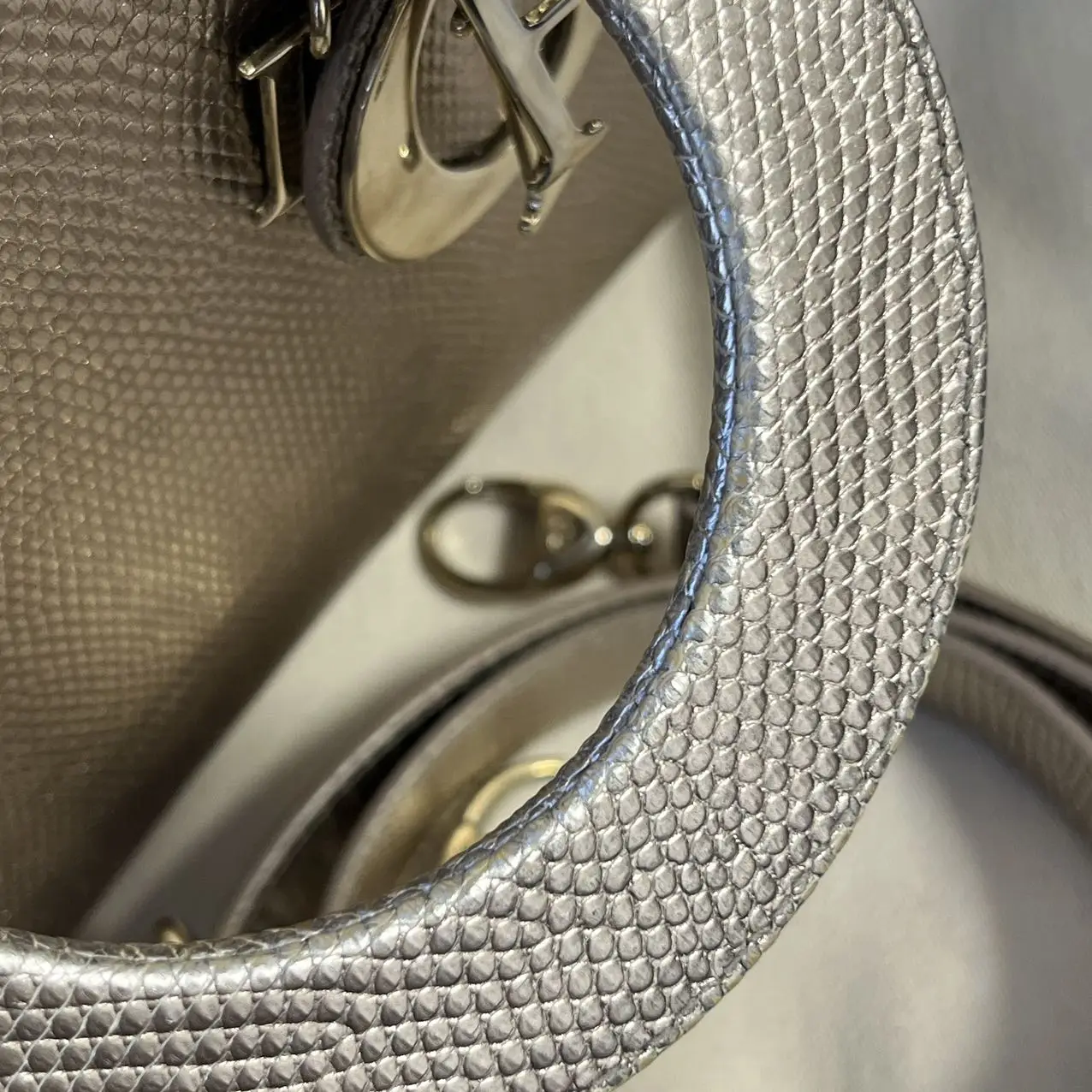 DIOR Small Lady Dior Bag Lizard Leather Gold DIOR Small Lady Dior Bag Lizard Leather Gold