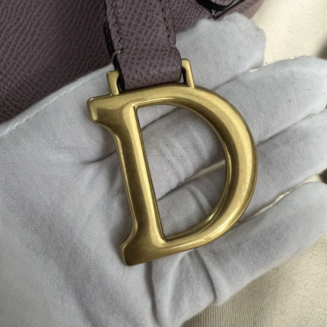 DIOR Mini Saddle Bag with Strap Purple Grained Calfskin DIOR Mini Saddle Bag with Strap Purple Grained Calfskin